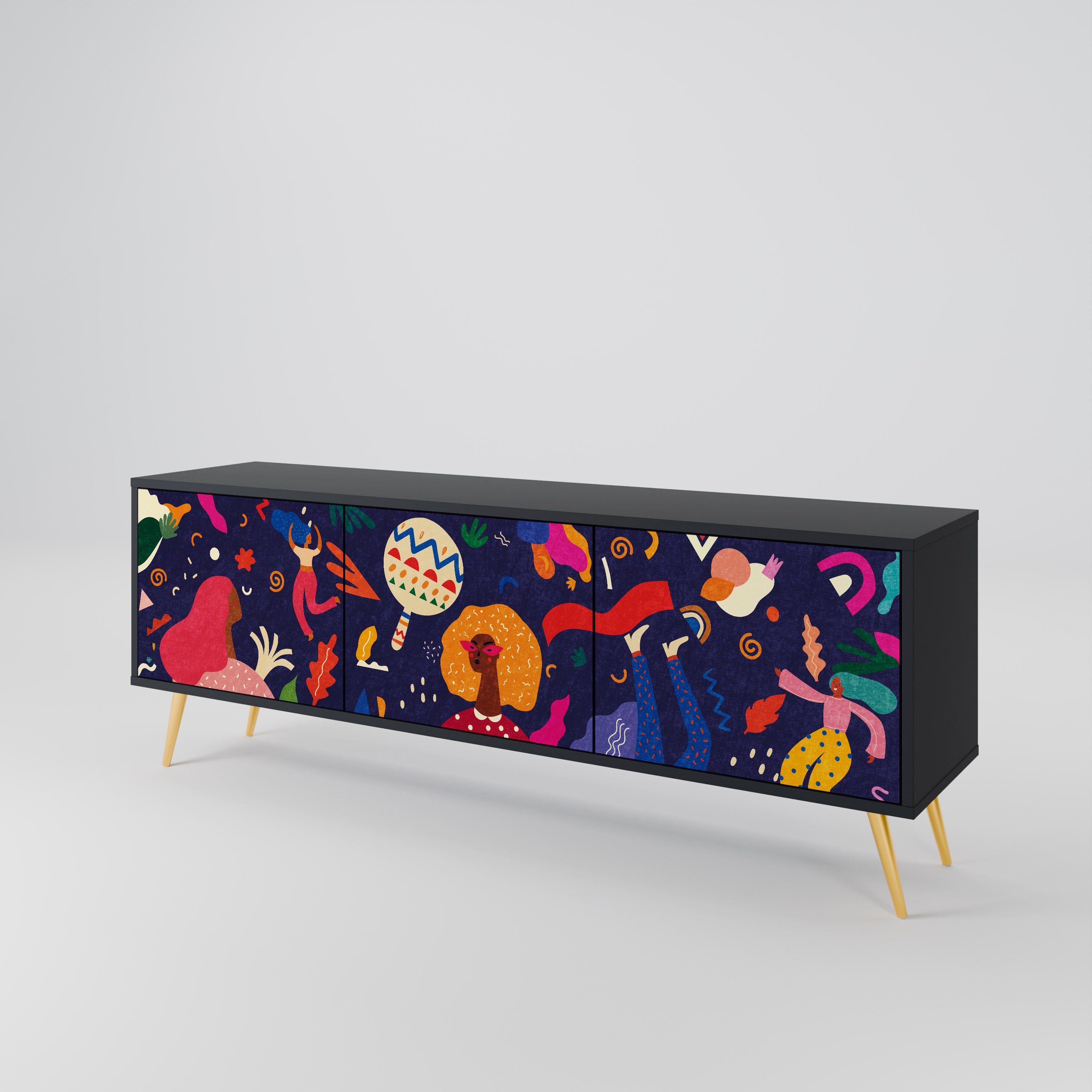 FESTIVE PLEASURES 3-Door TV Cabinet
