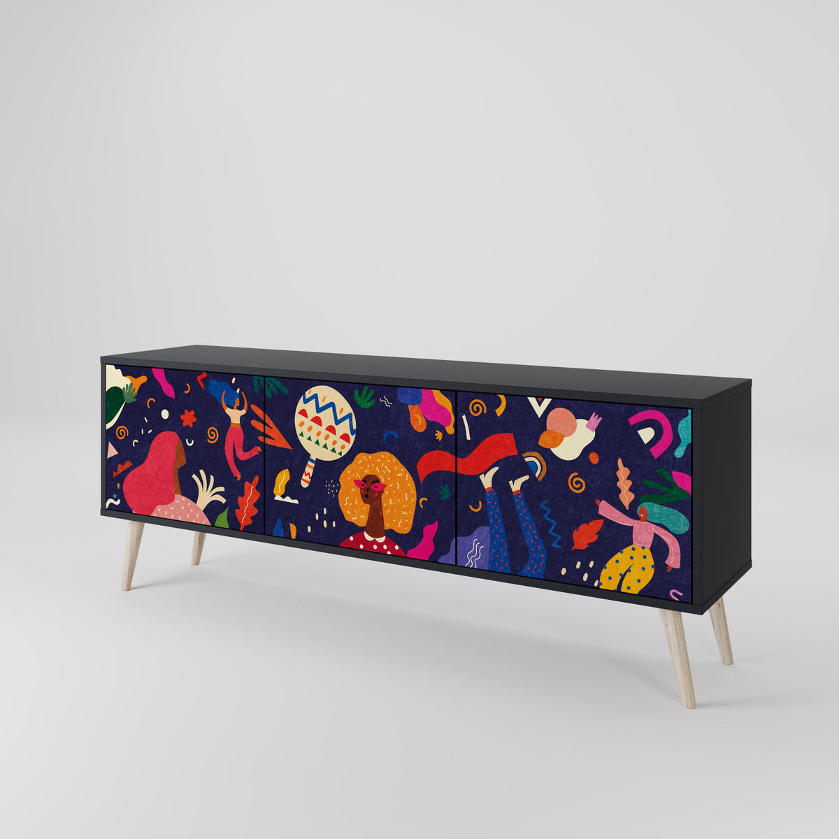 FESTIVE PLEASURES 3-Door TV Cabinet