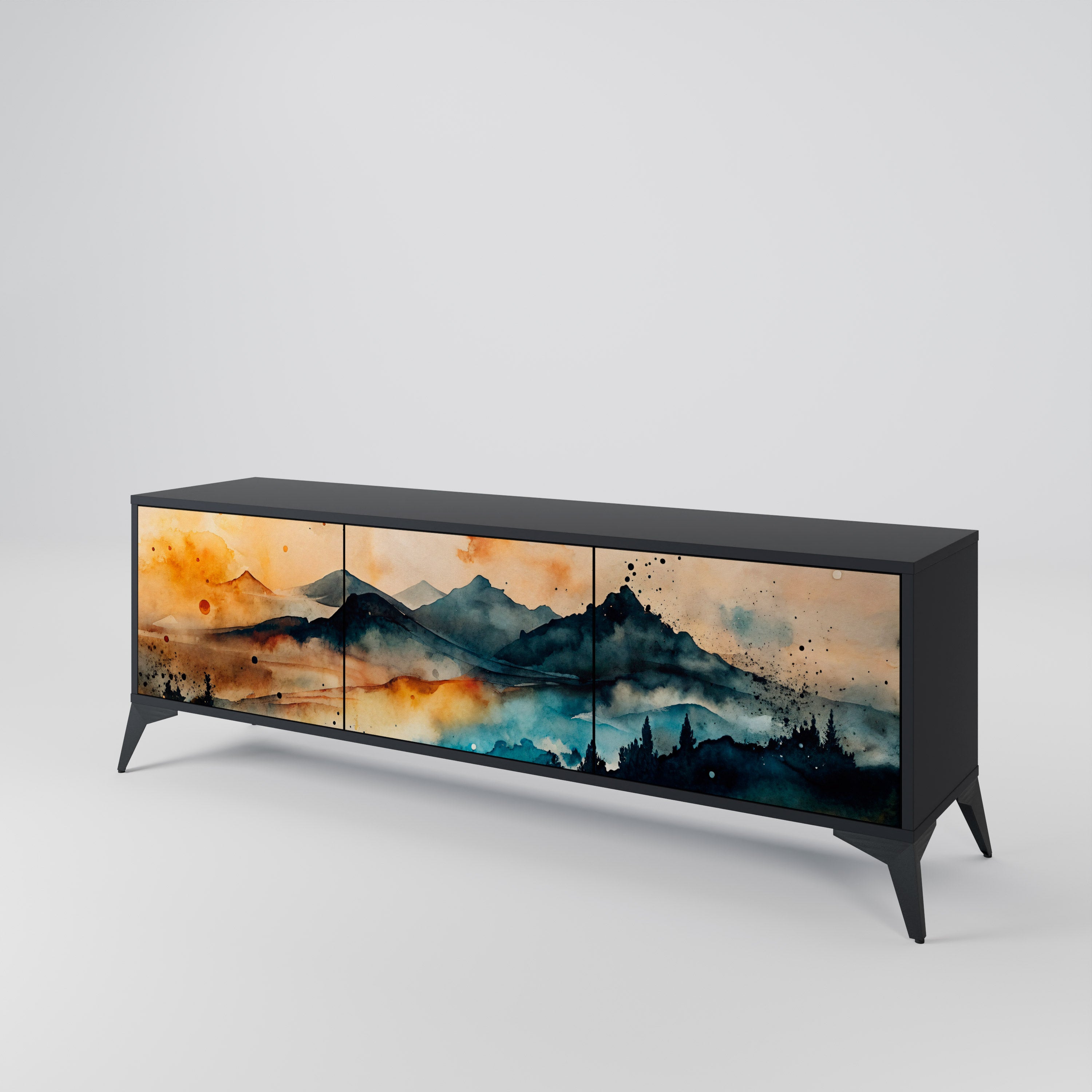OMINOUS MOUNTAINS 3-Door TV Cabinet