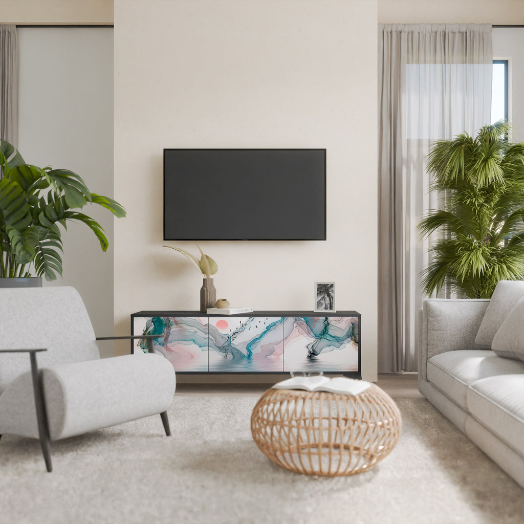 Meuble TV 3 portes VELVET CROSSING finition noire