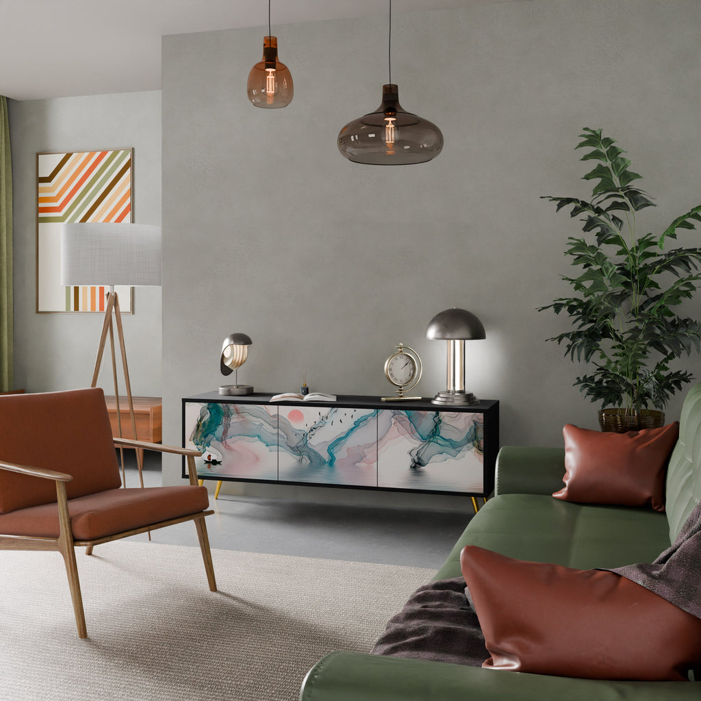 Meuble TV 3 portes VELVET CROSSING finition noire