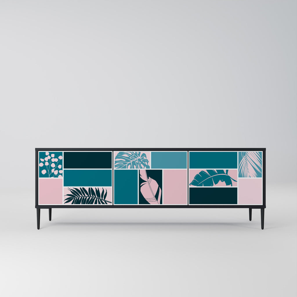 COMBINAISON DE FORMES Meuble TV 3 portes en finition noire