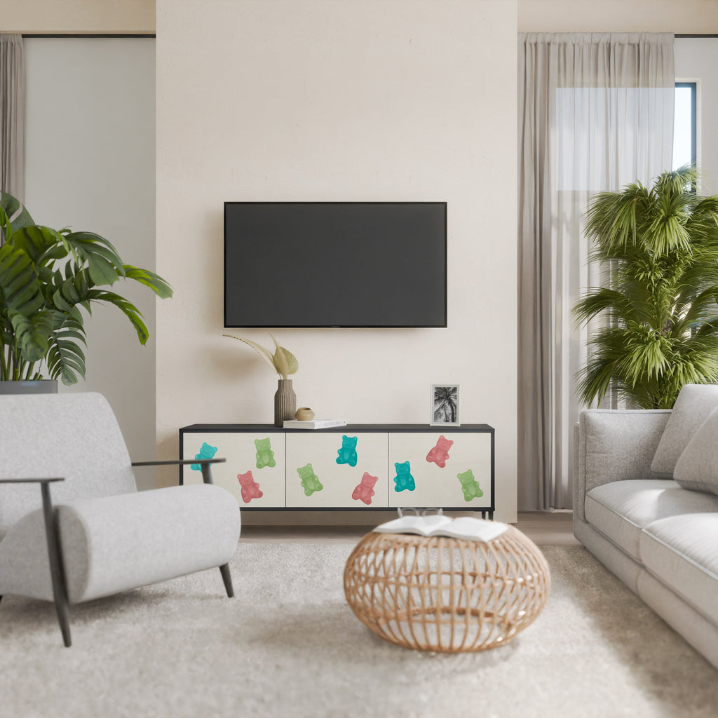 Meuble TV 3 portes GUMMY BEARS finition noire