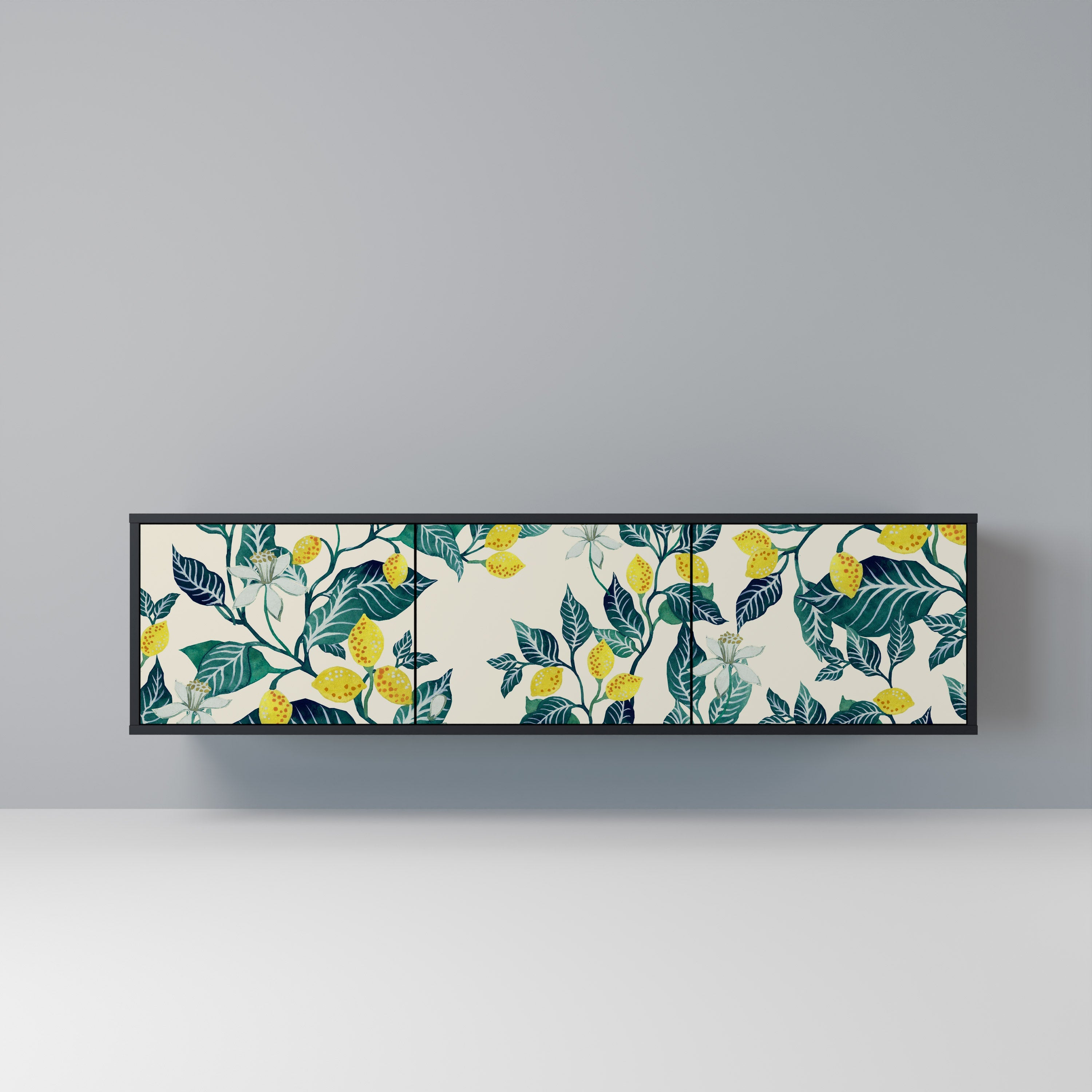 Meuble TV 3 portes LEMON TREE finition noire