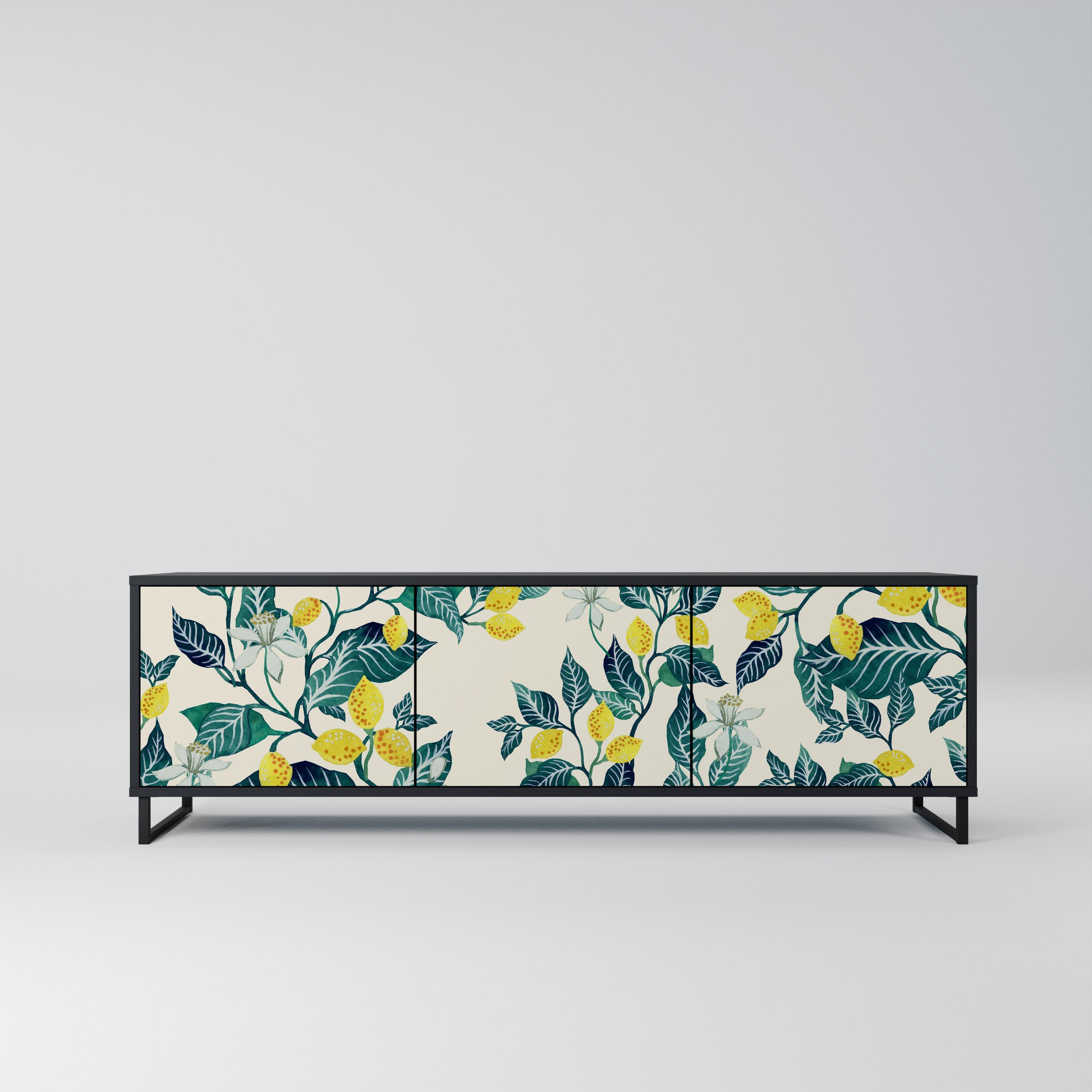 Meuble TV 3 portes LEMON TREE finition noire