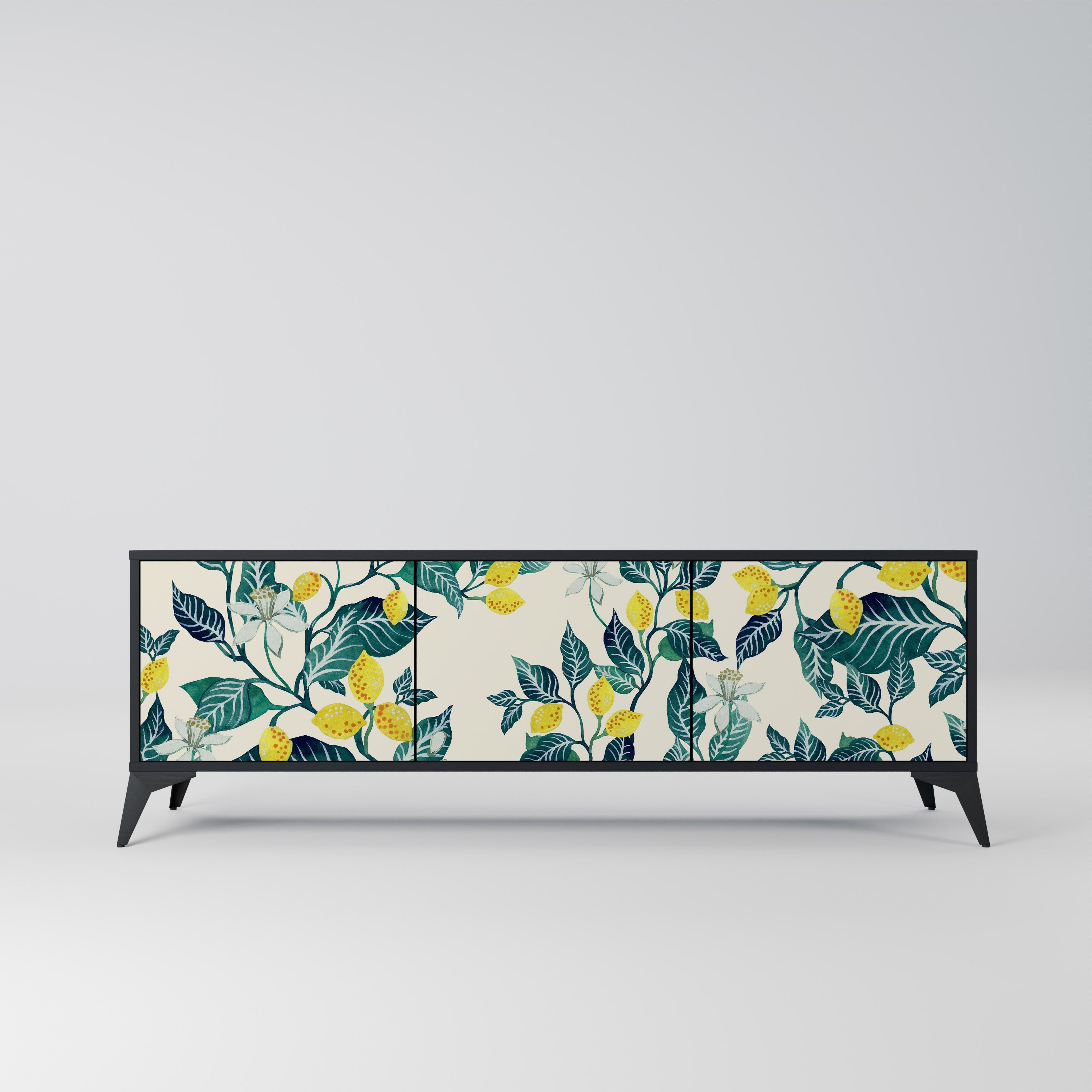 Meuble TV 3 portes LEMON TREE finition noire