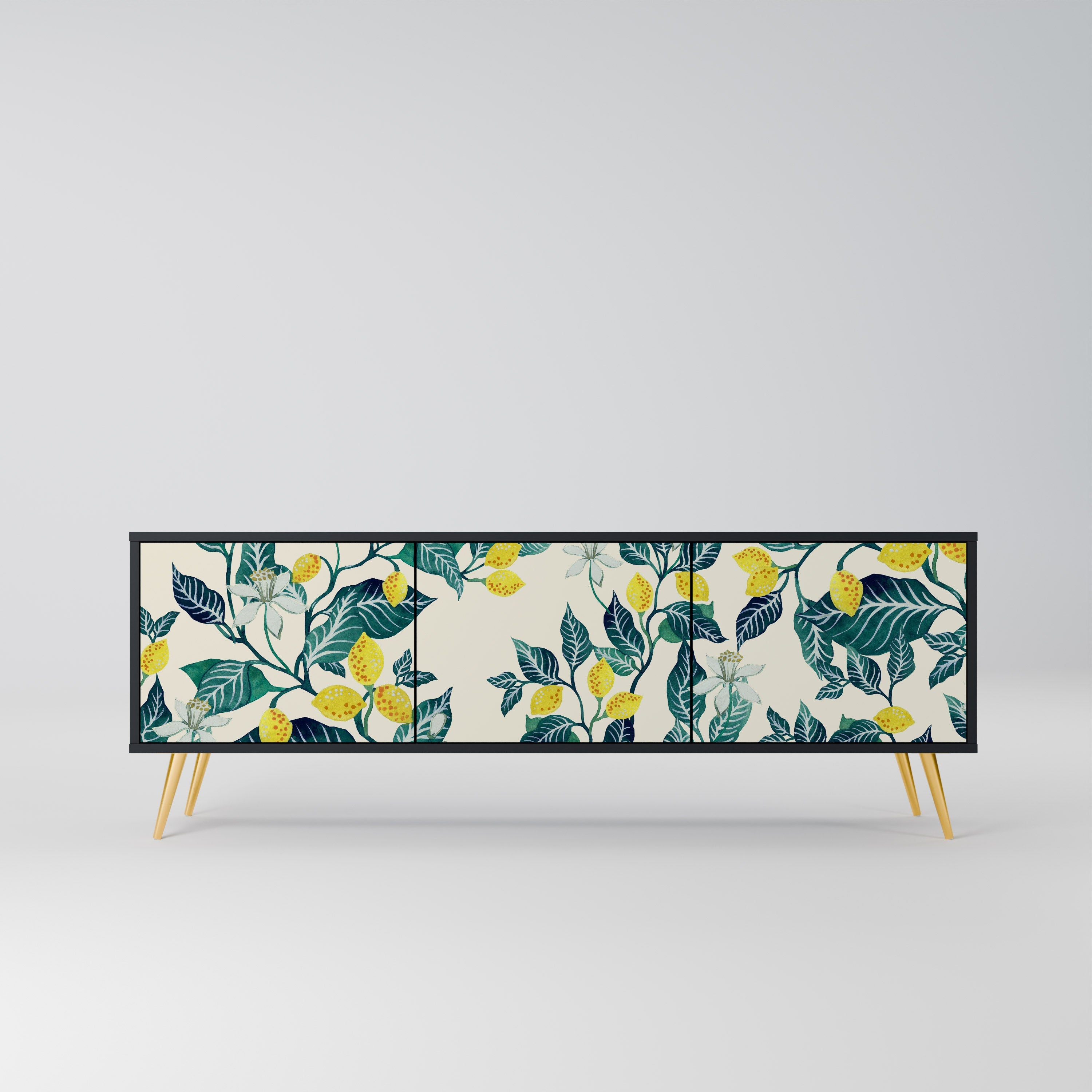 Meuble TV 3 portes LEMON TREE finition noire