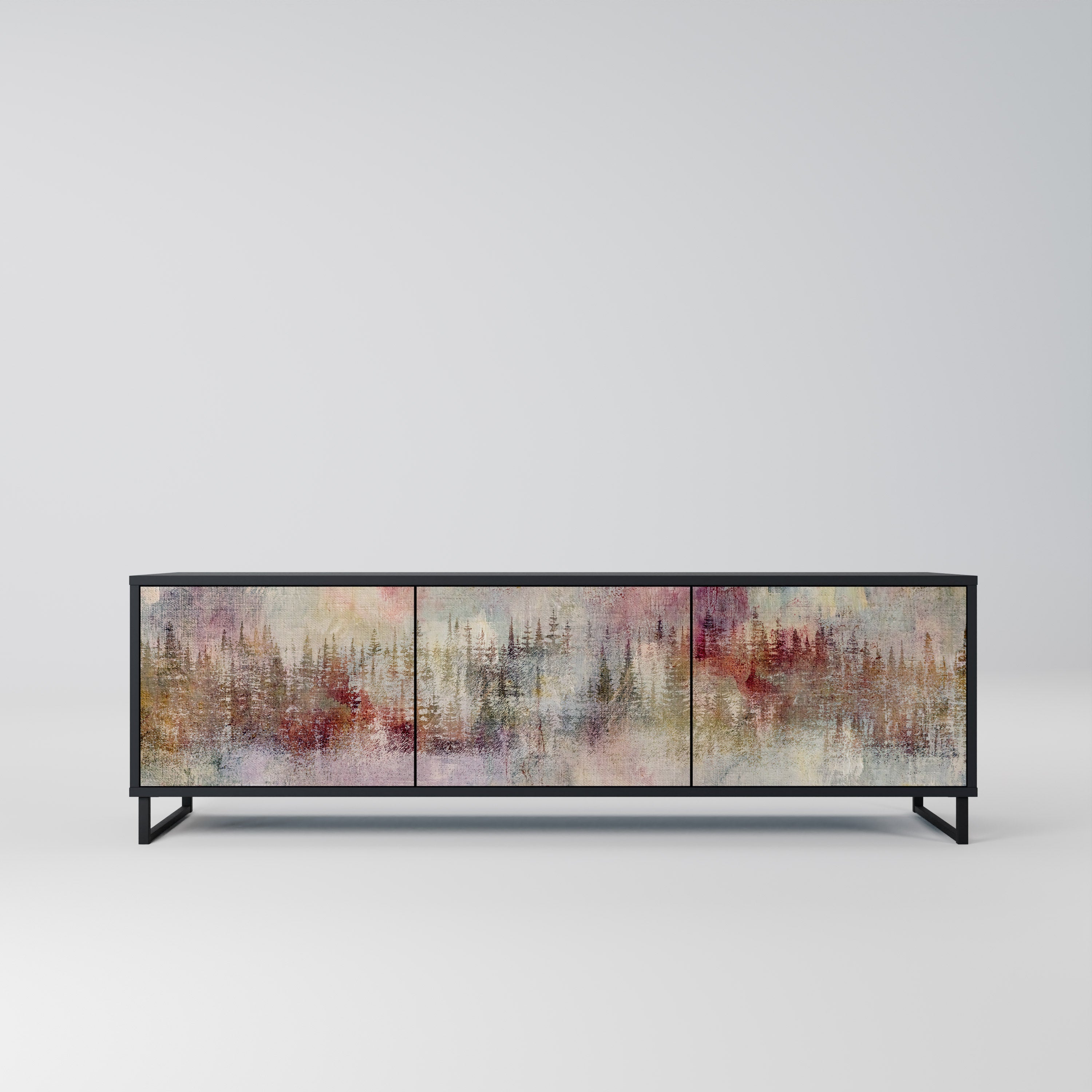 Meuble TV 3 portes VEILED SUMMIT finition noire