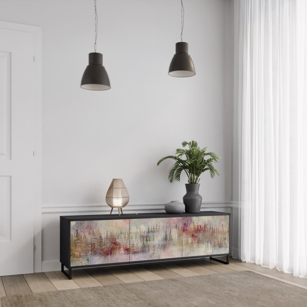 Meuble TV 3 portes VEILED SUMMIT finition noire