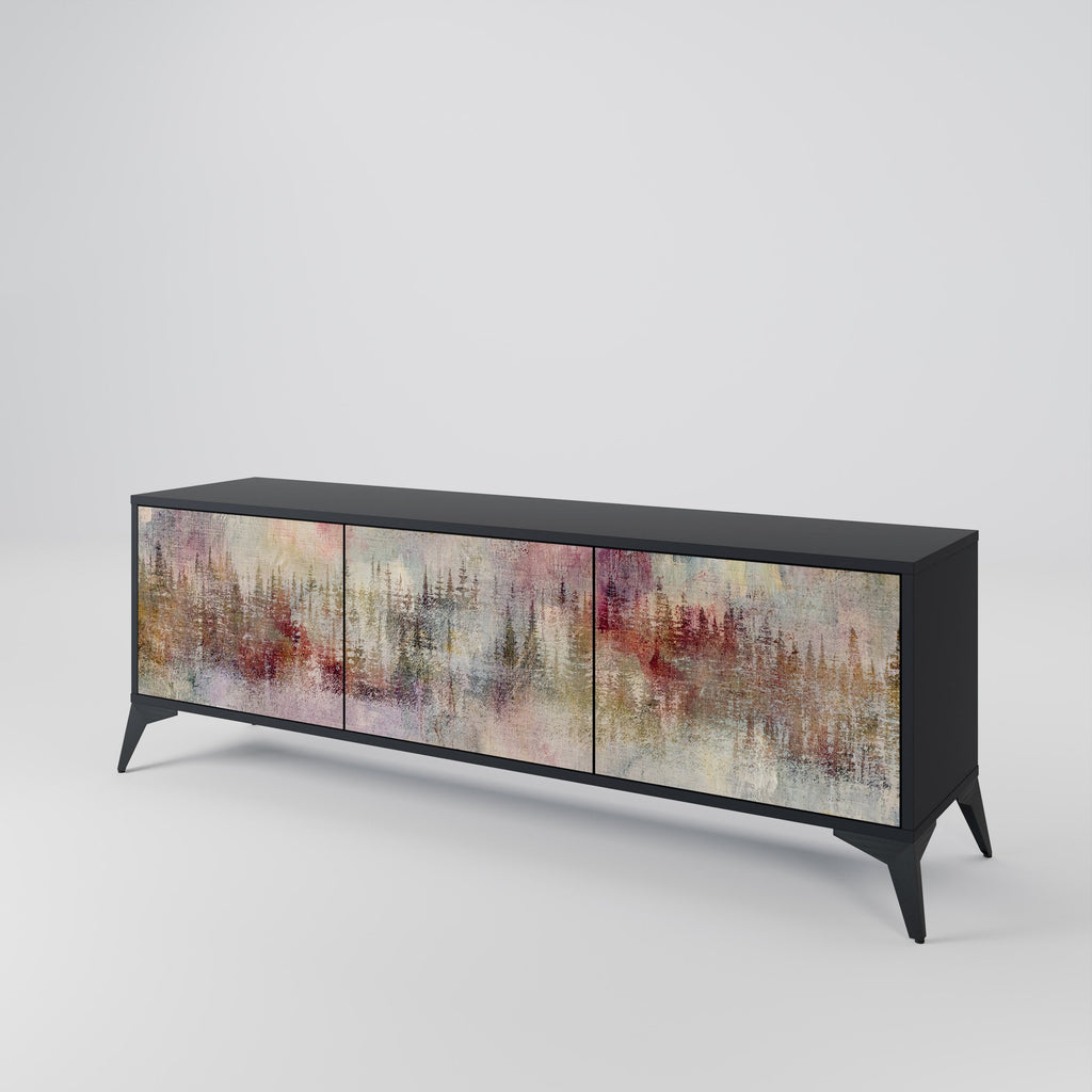 Meuble TV 3 portes VEILED SUMMIT finition noire