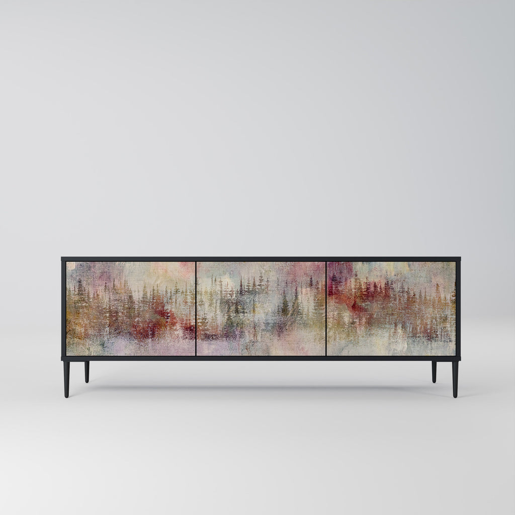 Meuble TV 3 portes VEILED SUMMIT finition noire