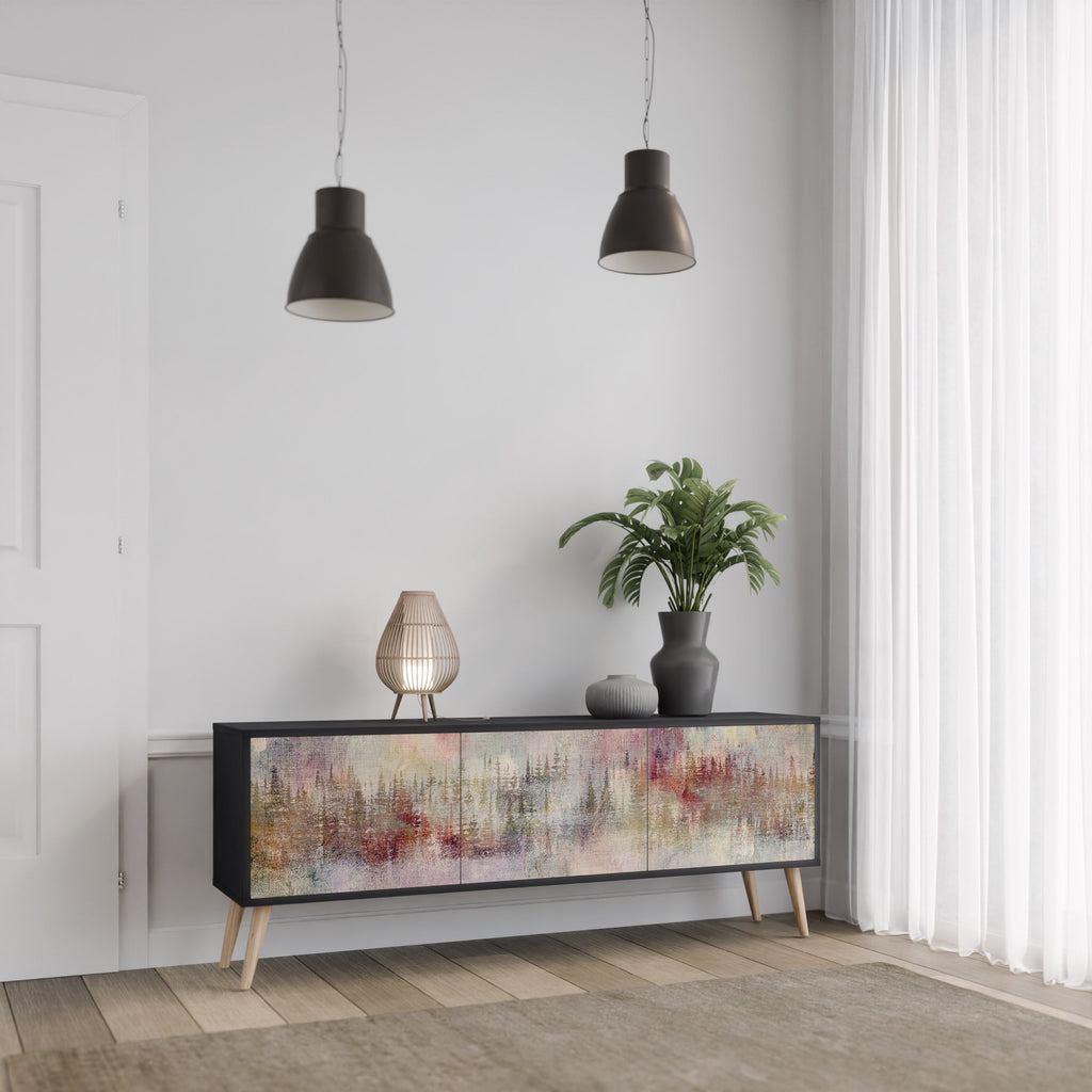 Meuble TV 3 portes VEILED SUMMIT finition noire