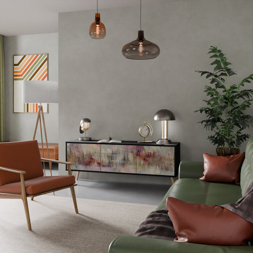 Meuble TV 3 portes VEILED SUMMIT finition noire