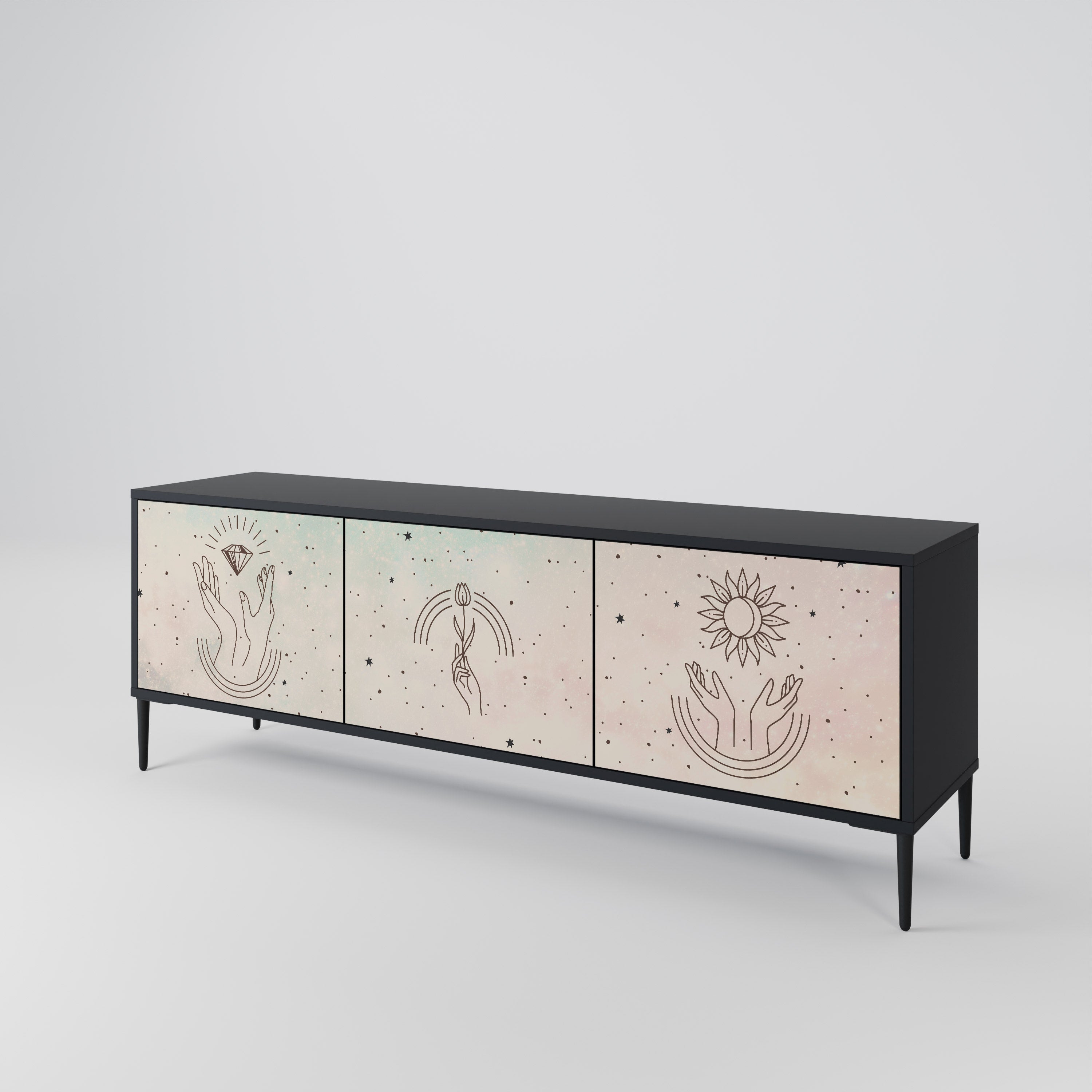 DELICATE BEAUTY 3-Door TV Cabinet