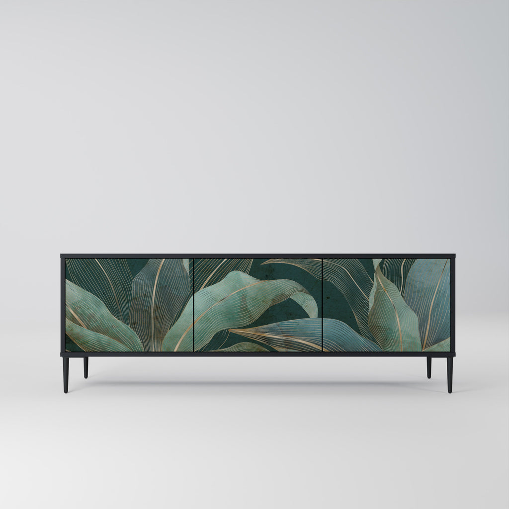 Meuble TV 3 portes ROYAL GREEN finition noire