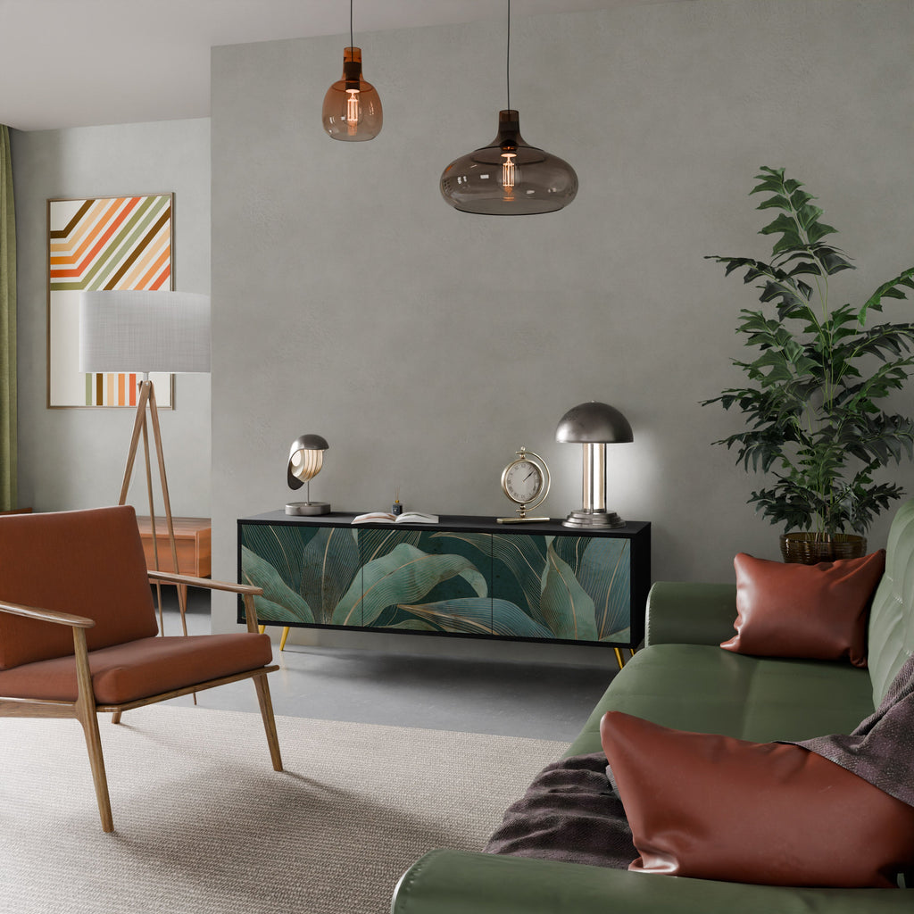 Meuble TV 3 portes ROYAL GREEN finition noire