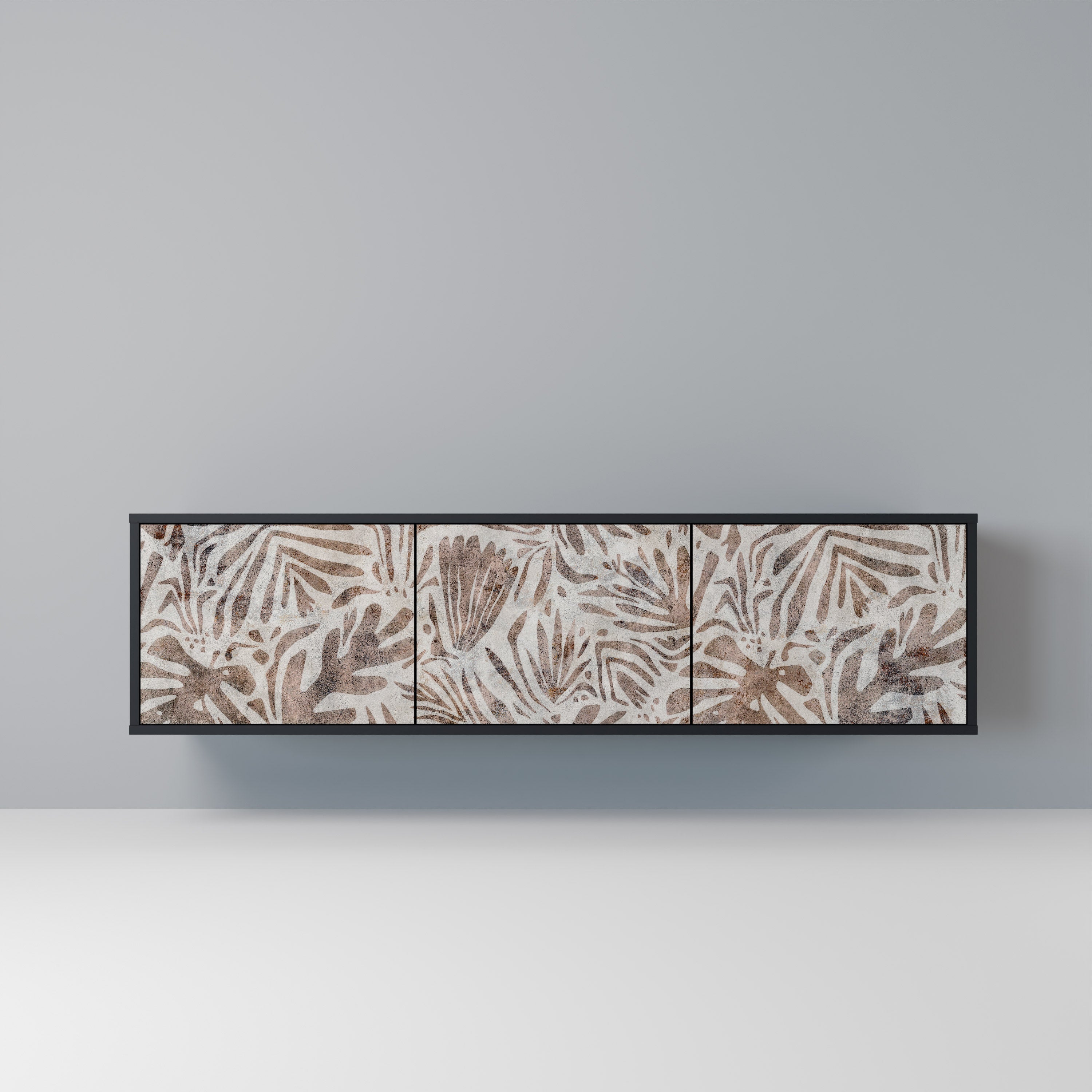 Meuble TV 3 portes PASSING TIME finition noire