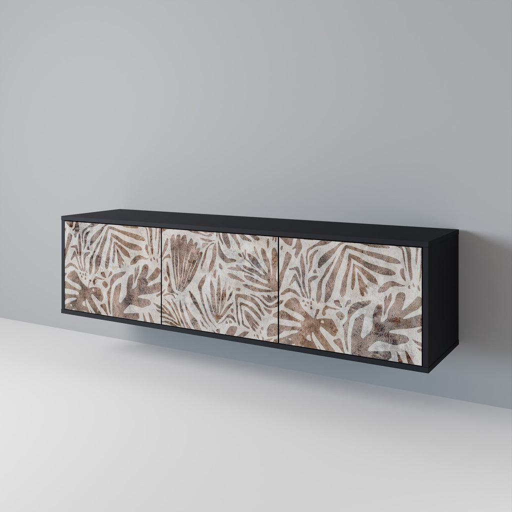 Meuble TV 3 portes PASSING TIME finition noire