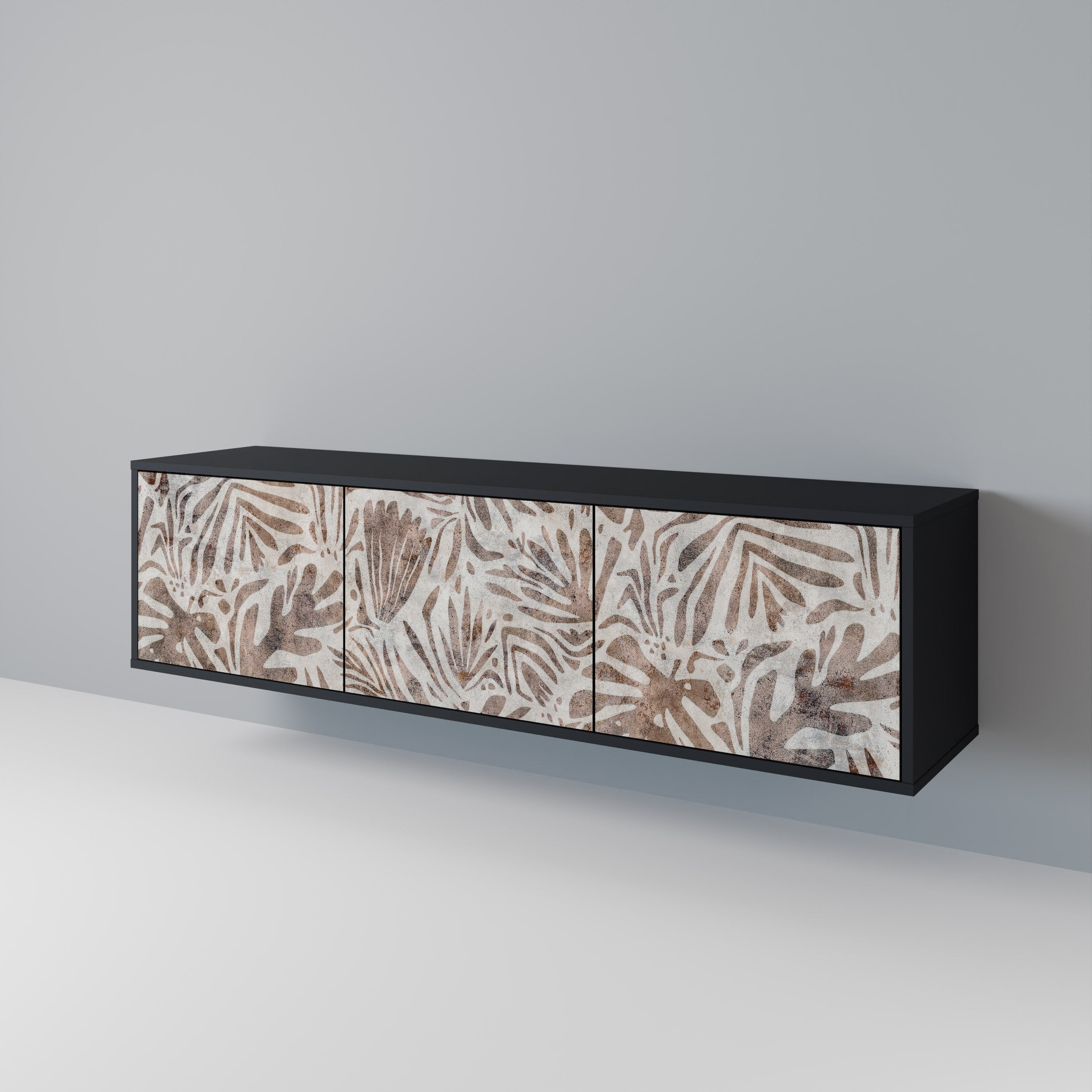 Meuble TV 3 portes PASSING TIME finition noire