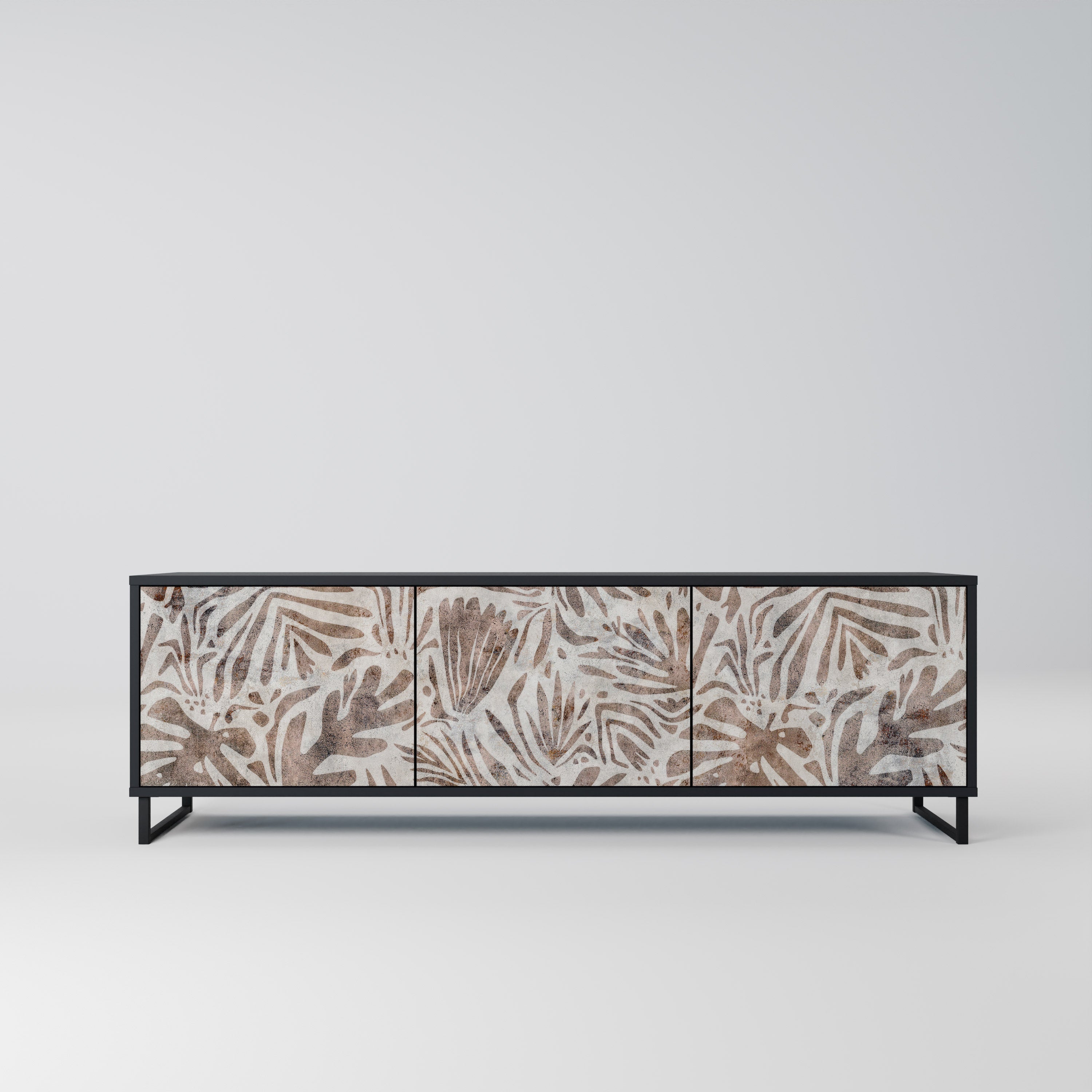 Meuble TV 3 portes PASSING TIME finition noire