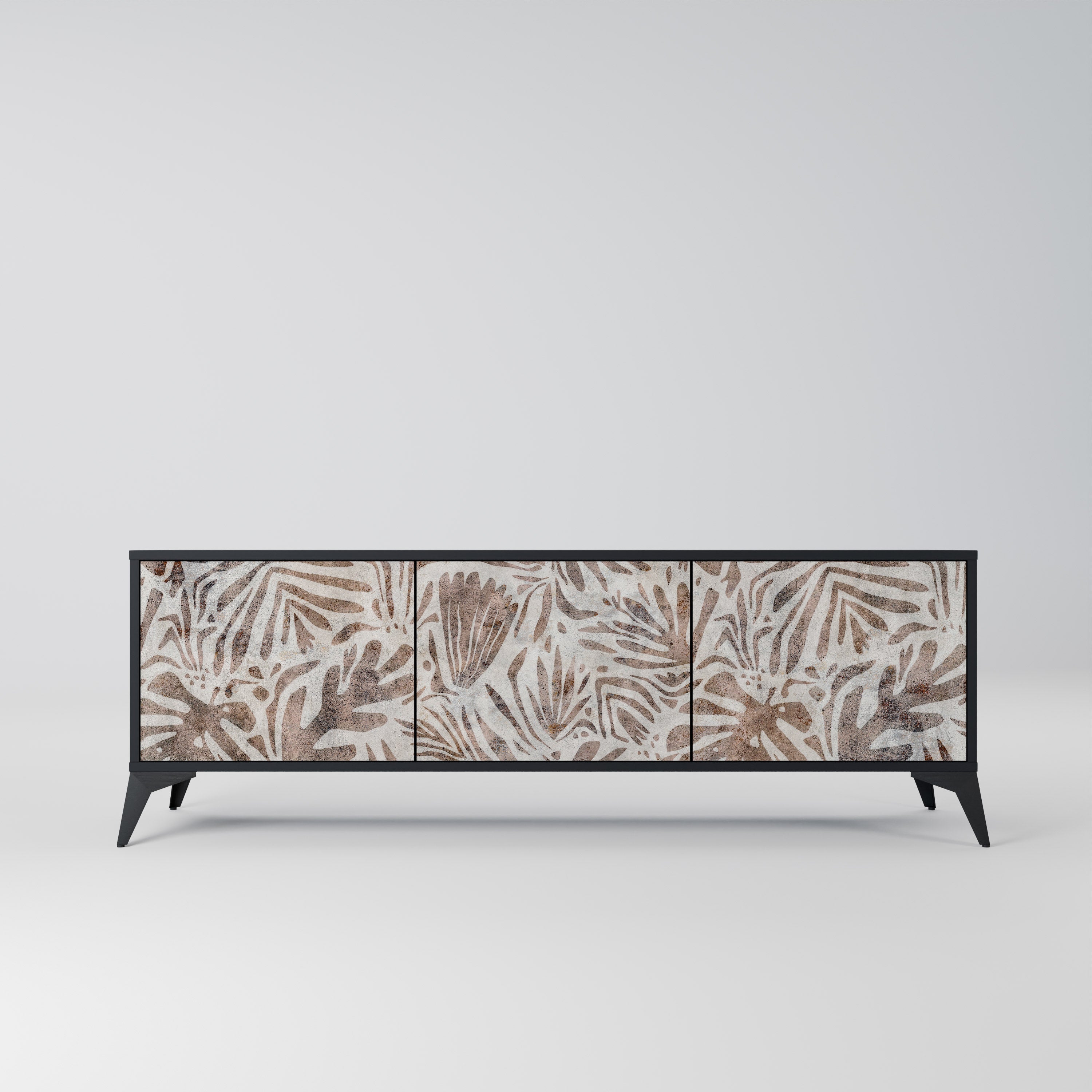 Meuble TV 3 portes PASSING TIME finition noire