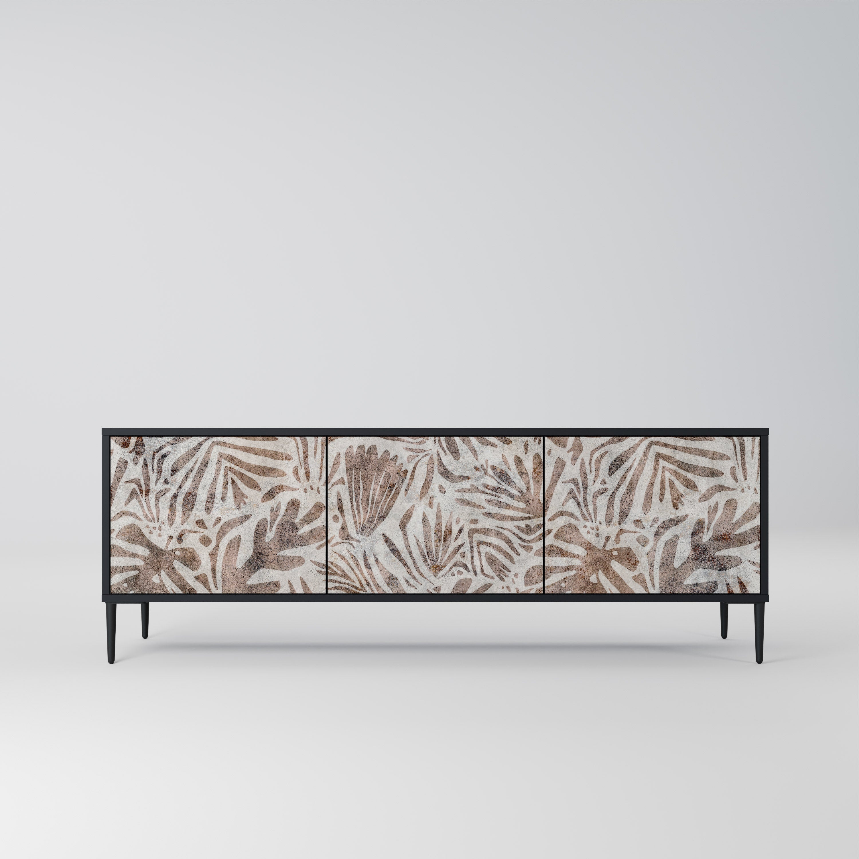 Meuble TV 3 portes PASSING TIME finition noire