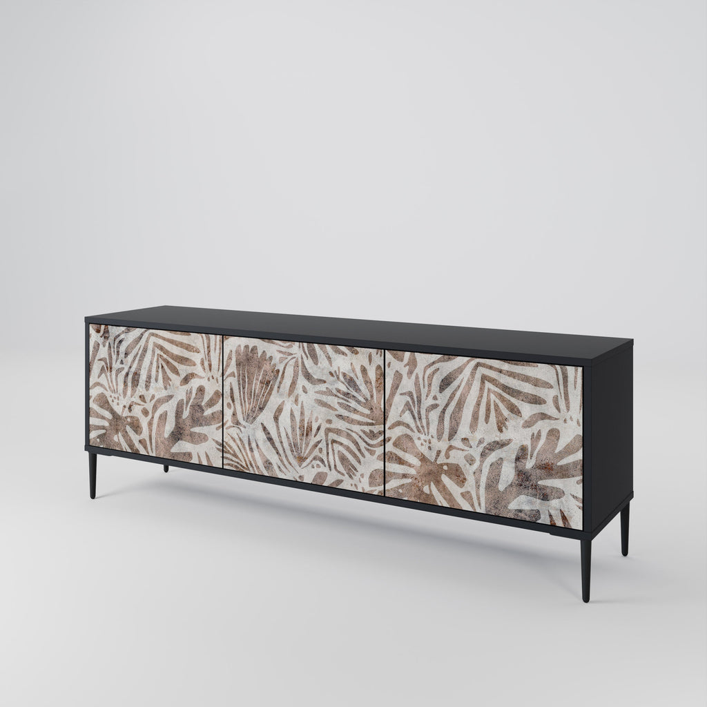 Meuble TV 3 portes PASSING TIME finition noire