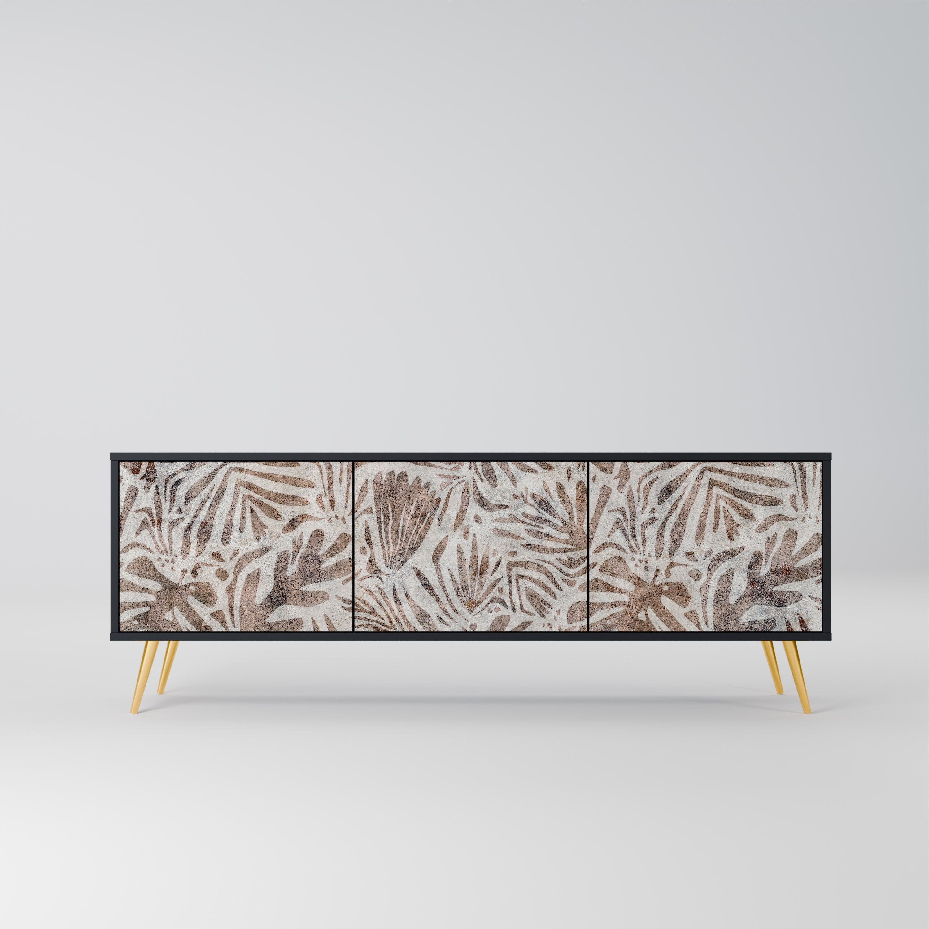 Meuble TV 3 portes PASSING TIME finition noire