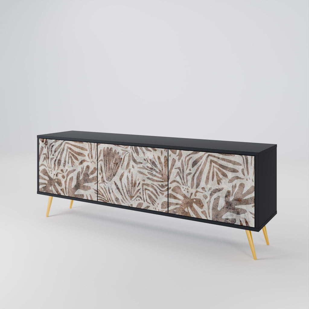 Meuble TV 3 portes PASSING TIME finition noire