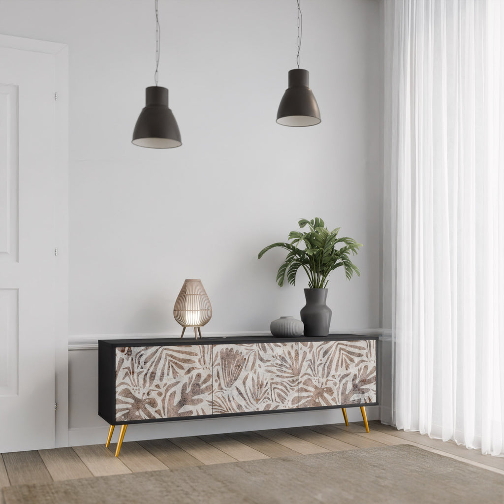 Meuble TV 3 portes PASSING TIME finition noire