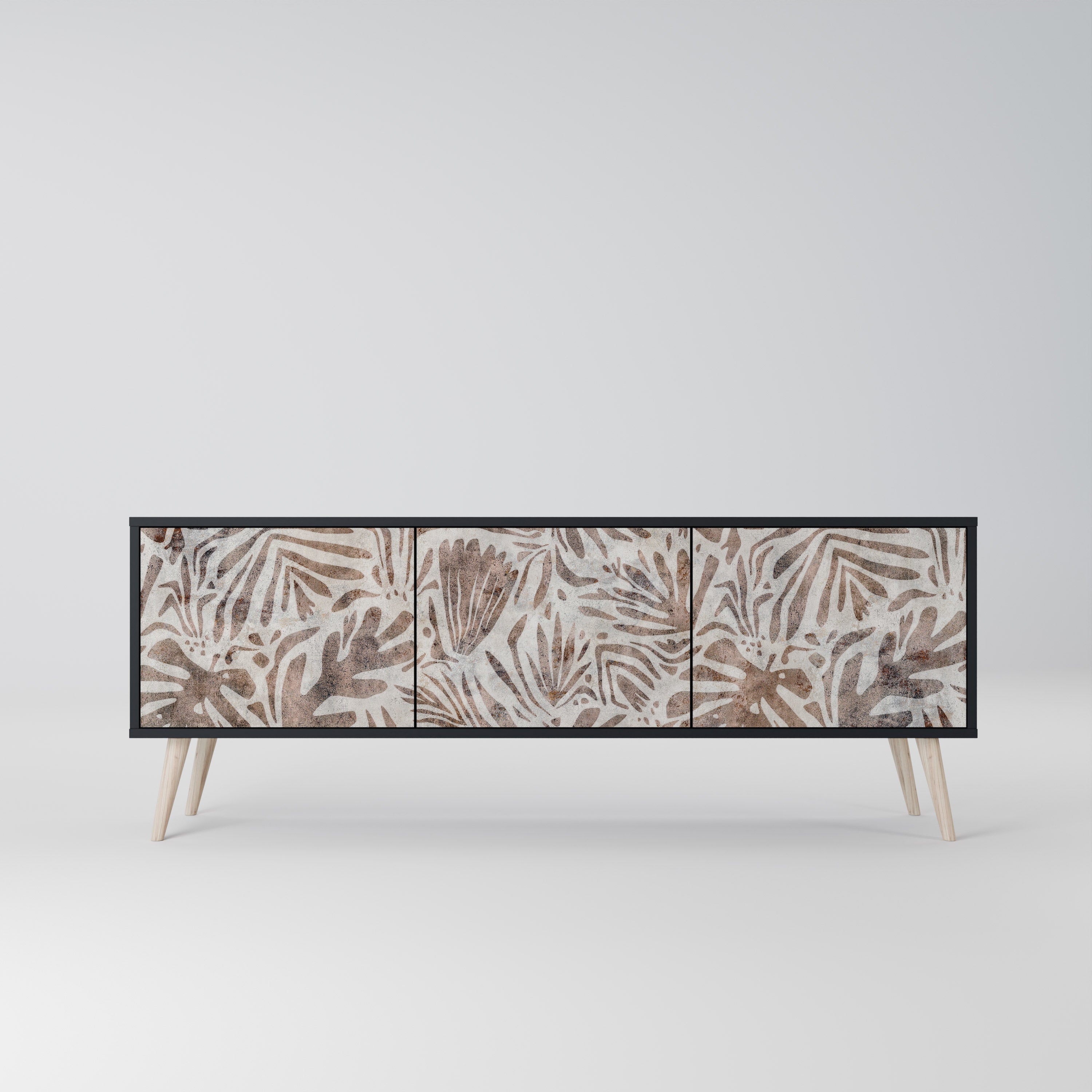 Meuble TV 3 portes PASSING TIME finition noire