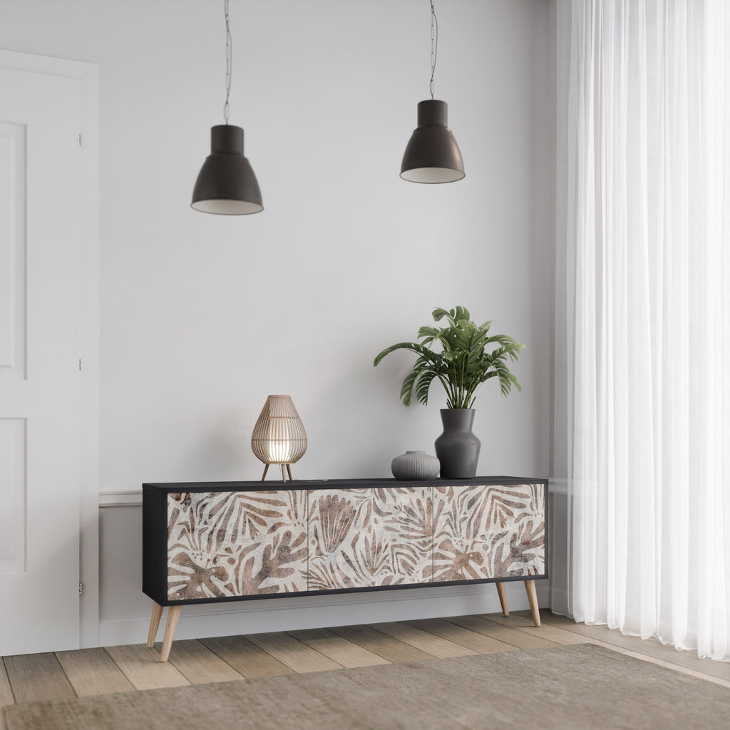 Meuble TV 3 portes PASSING TIME finition noire