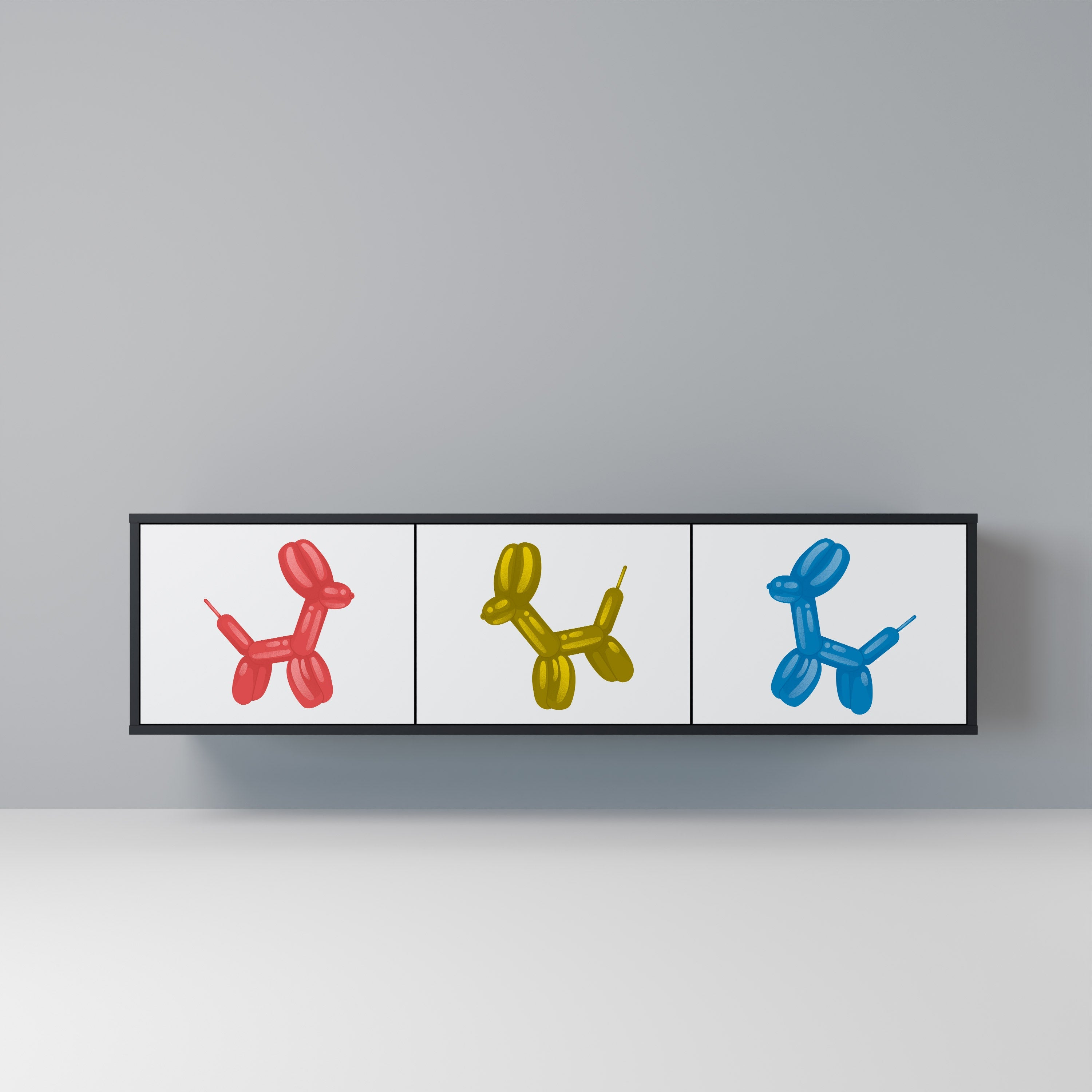 Meuble TV 3 portes CHILDHOOD MEMORY en finition noire