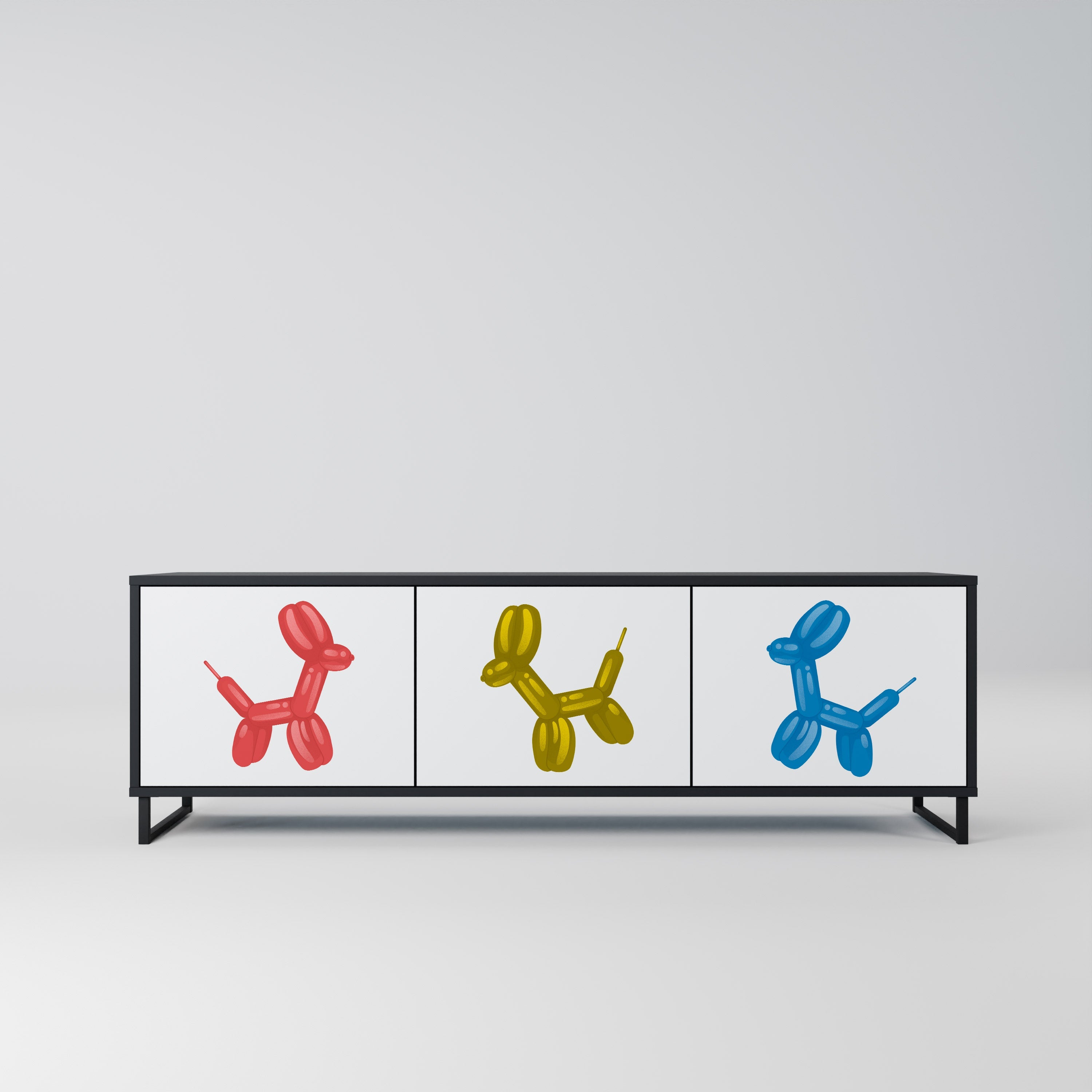 Meuble TV 3 portes CHILDHOOD MEMORY en finition noire