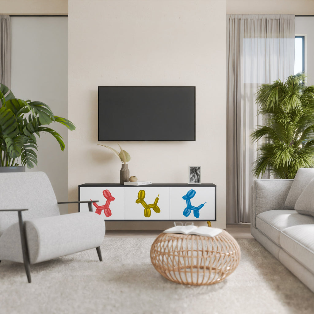 Meuble TV 3 portes CHILDHOOD MEMORY en finition noire