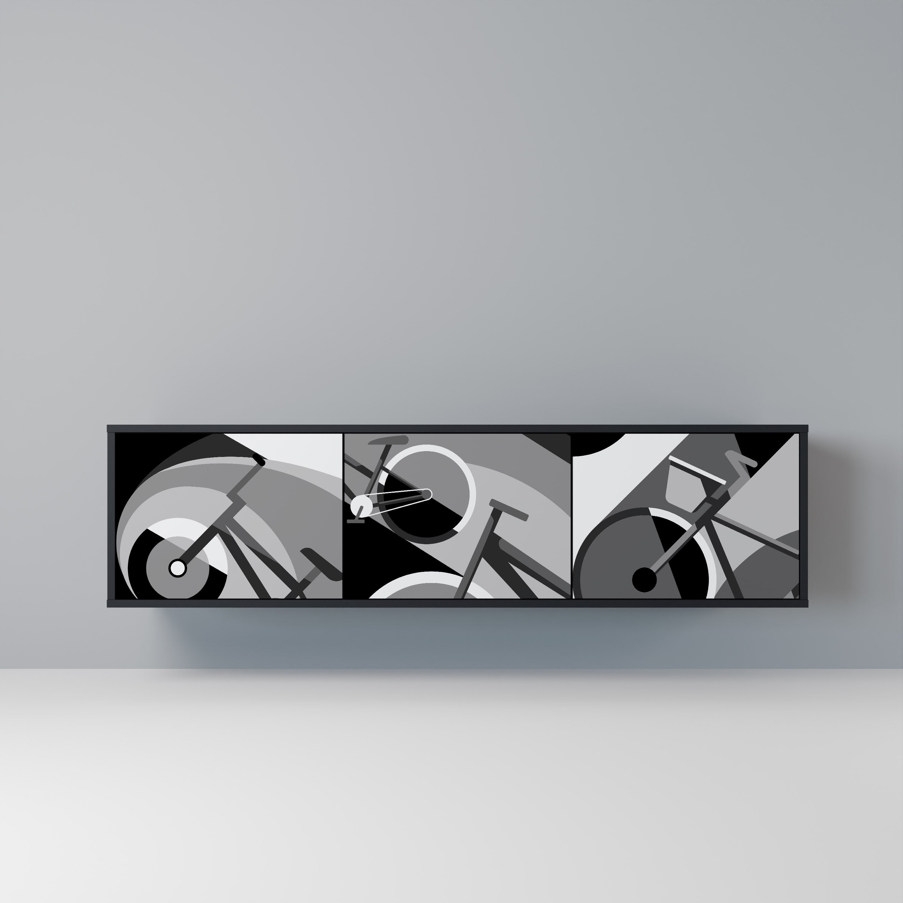 Meuble TV 3 portes BIKE ENERGY finition noire