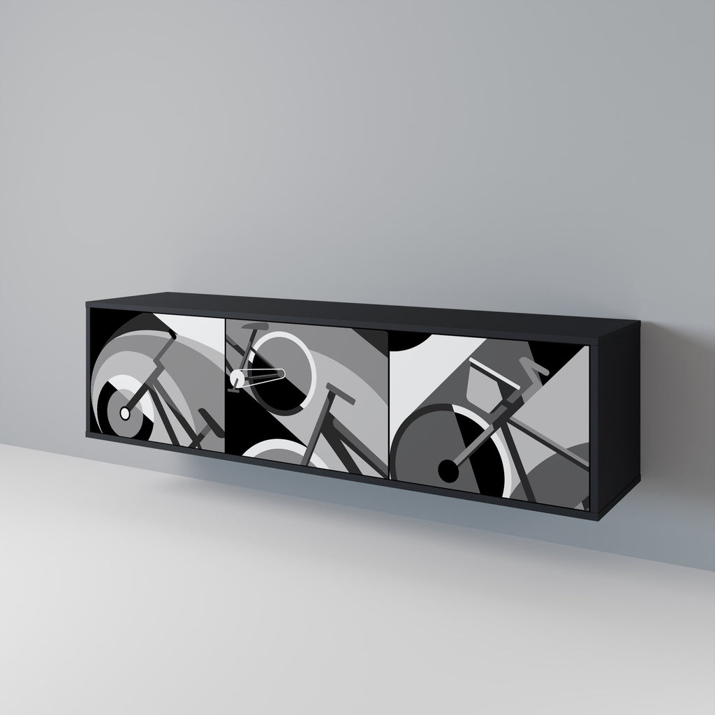 Meuble TV 3 portes BIKE ENERGY finition noire