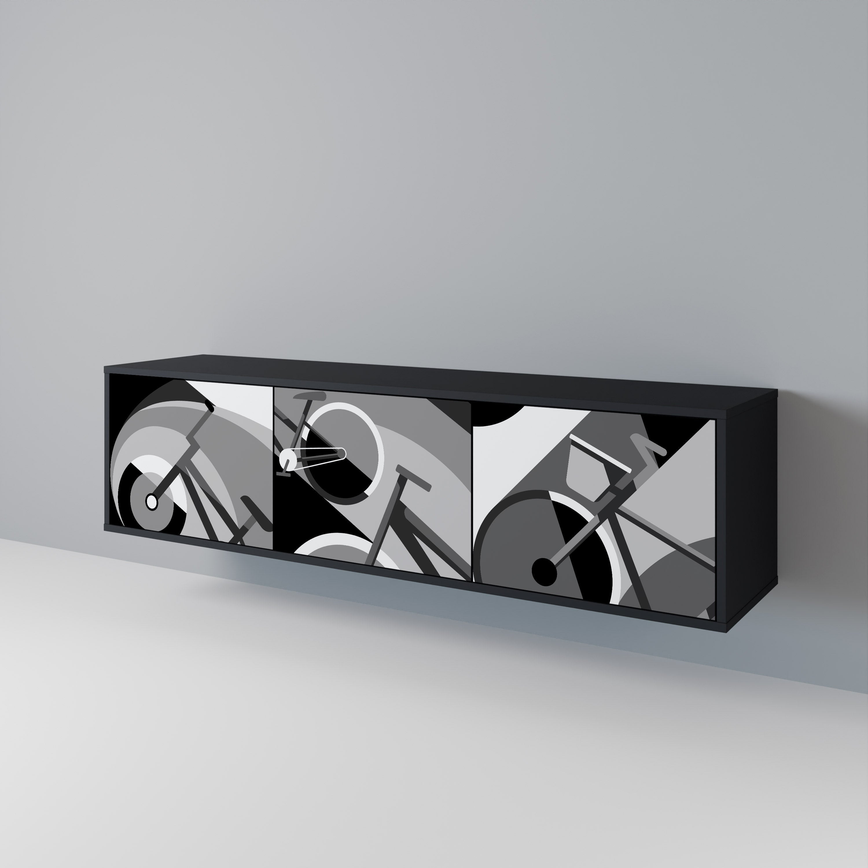 Meuble TV 3 portes BIKE ENERGY finition noire