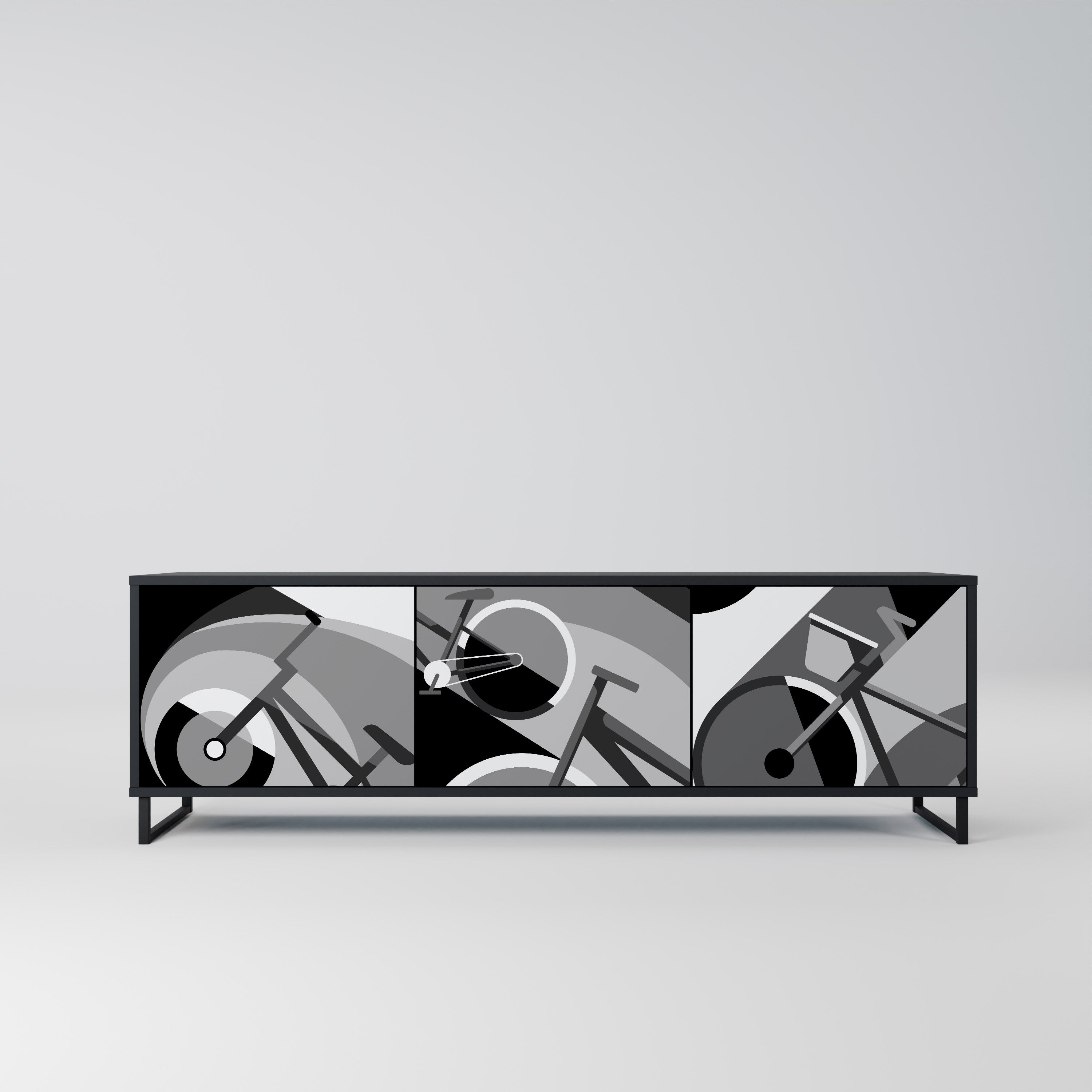 Meuble TV 3 portes BIKE ENERGY finition noire