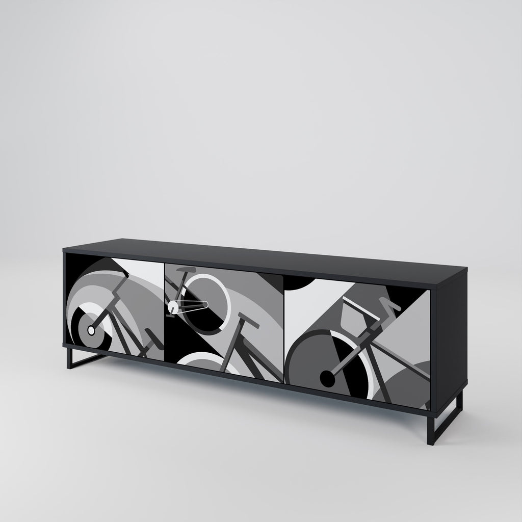 Meuble TV 3 portes BIKE ENERGY finition noire