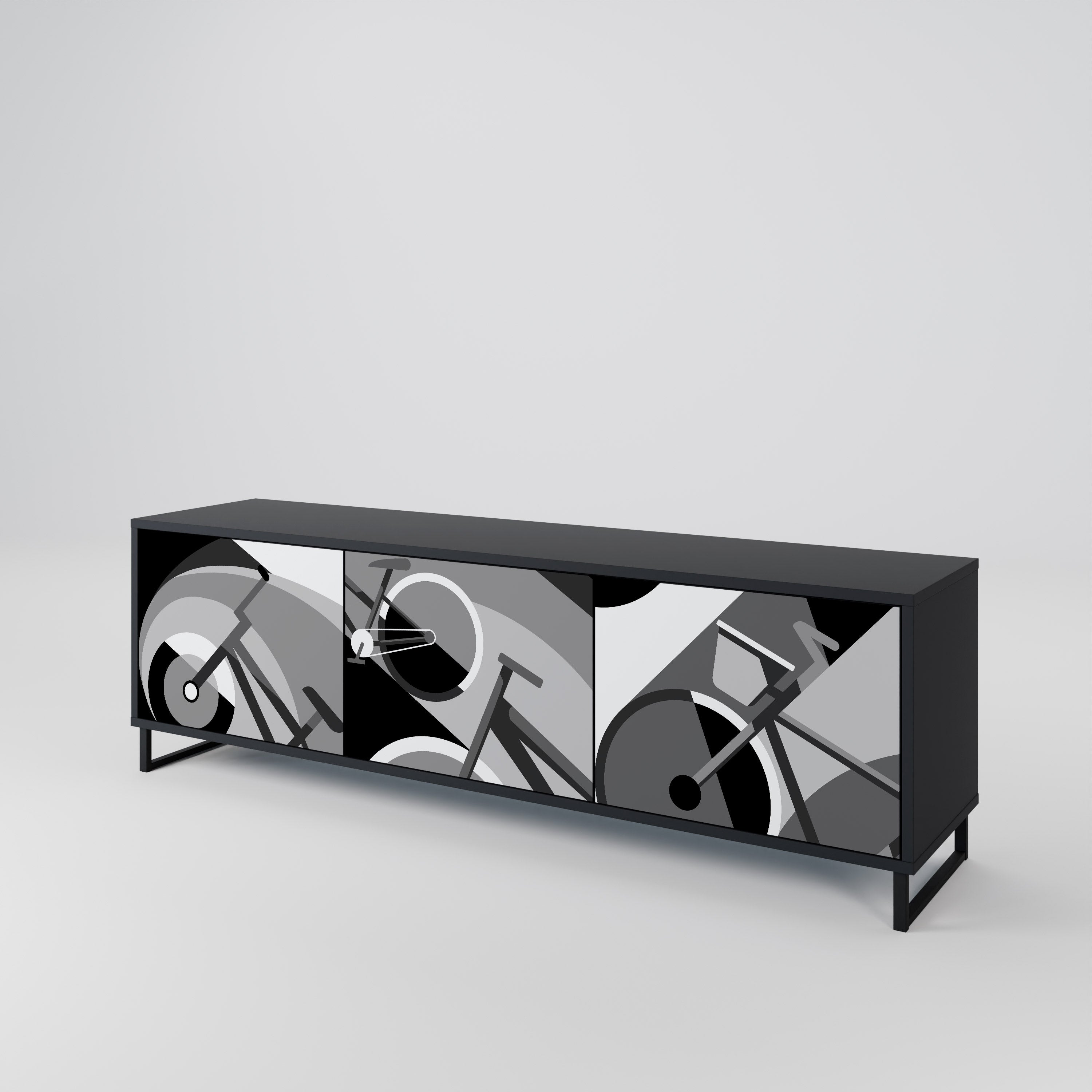 Meuble TV 3 portes BIKE ENERGY finition noire