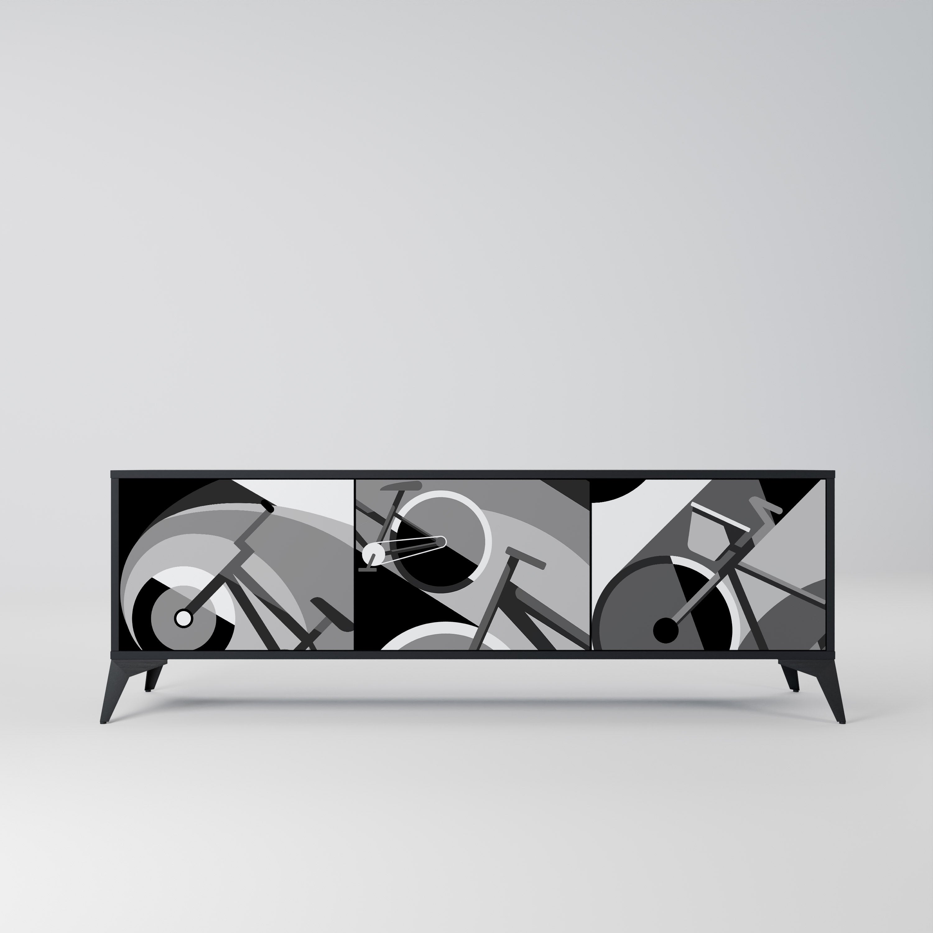 Meuble TV 3 portes BIKE ENERGY finition noire