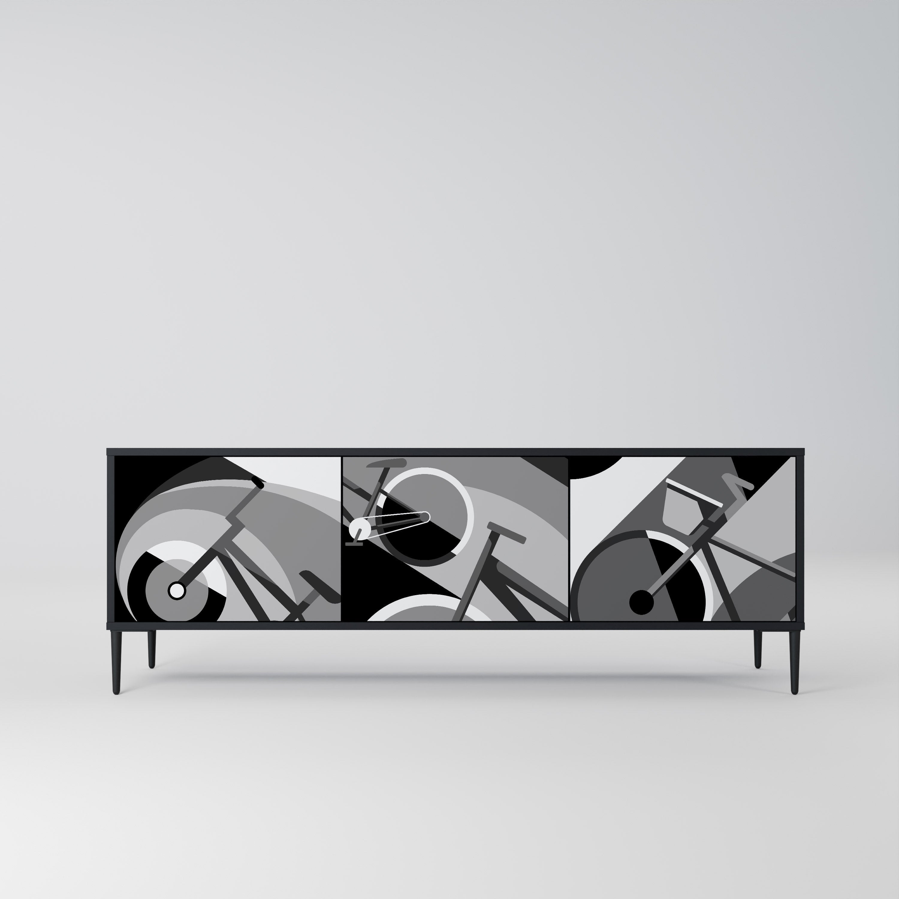 Meuble TV 3 portes BIKE ENERGY finition noire