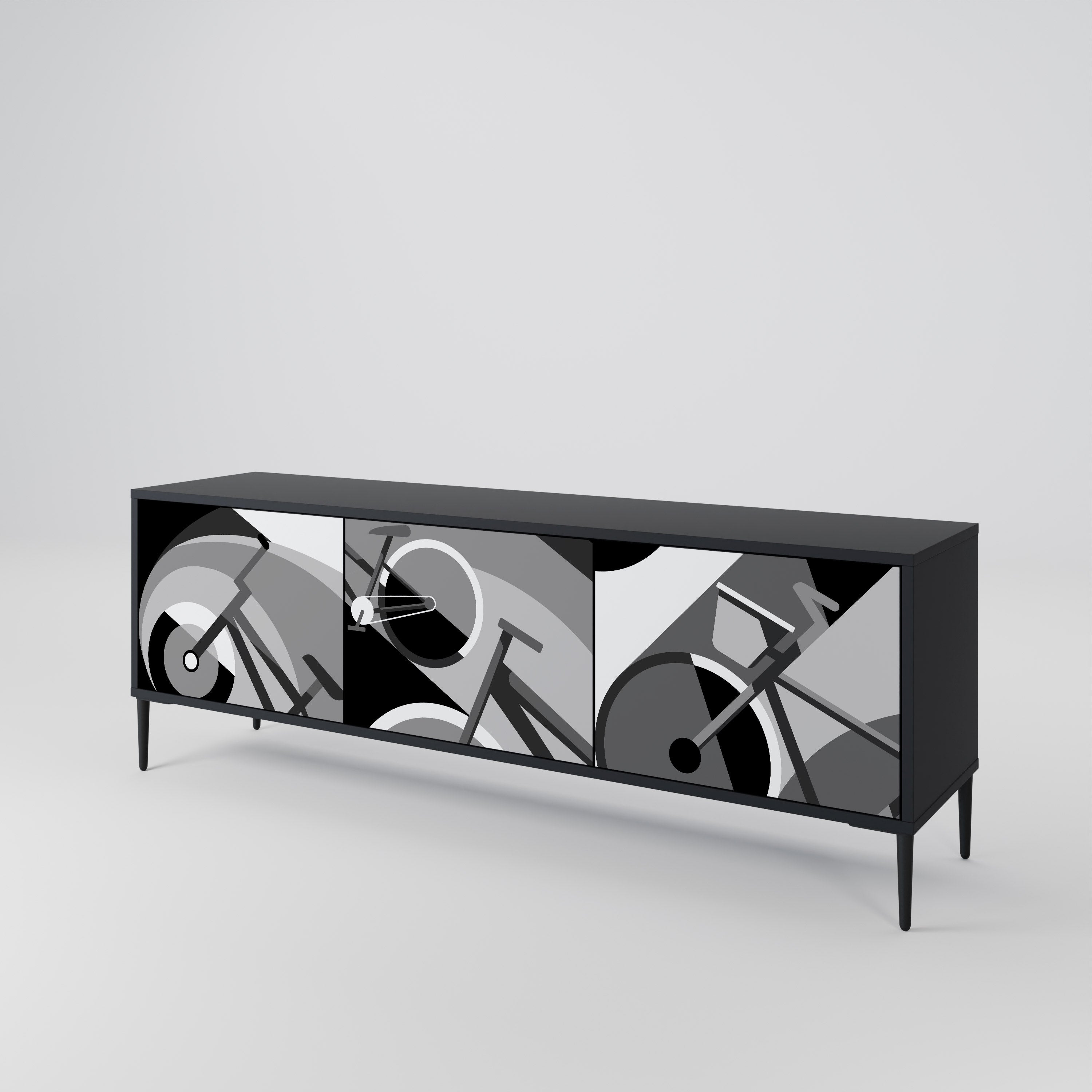 Meuble TV 3 portes BIKE ENERGY finition noire