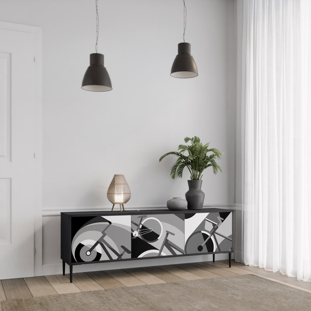 Meuble TV 3 portes BIKE ENERGY finition noire