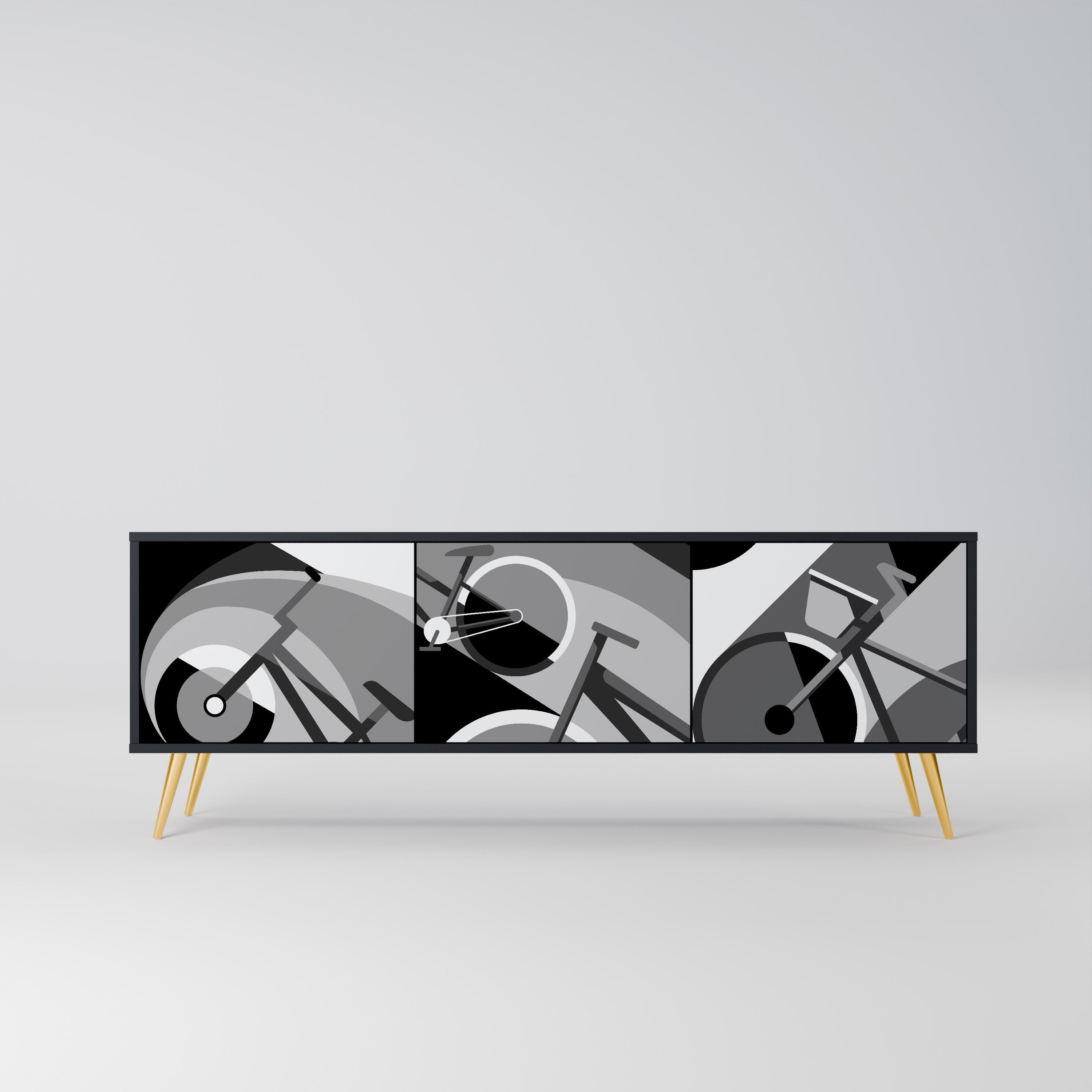 Meuble TV 3 portes BIKE ENERGY finition noire