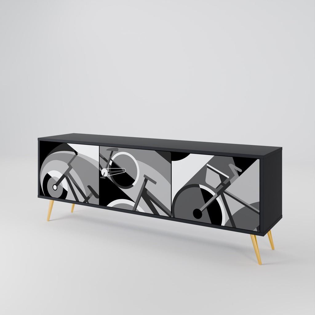 Meuble TV 3 portes BIKE ENERGY finition noire