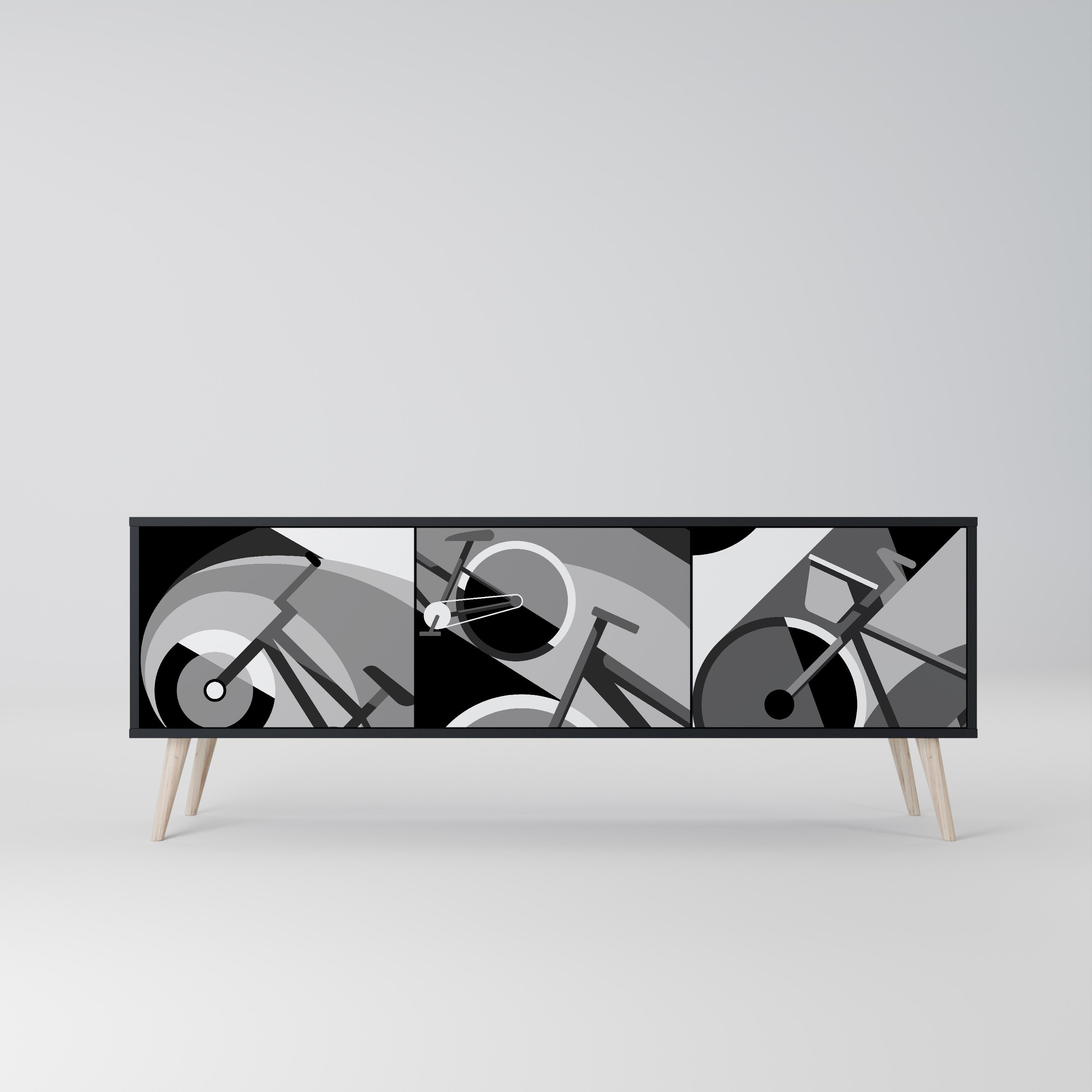 Meuble TV 3 portes BIKE ENERGY finition noire