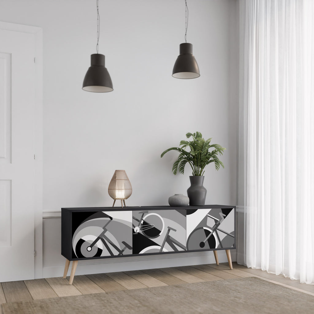 Meuble TV 3 portes BIKE ENERGY finition noire