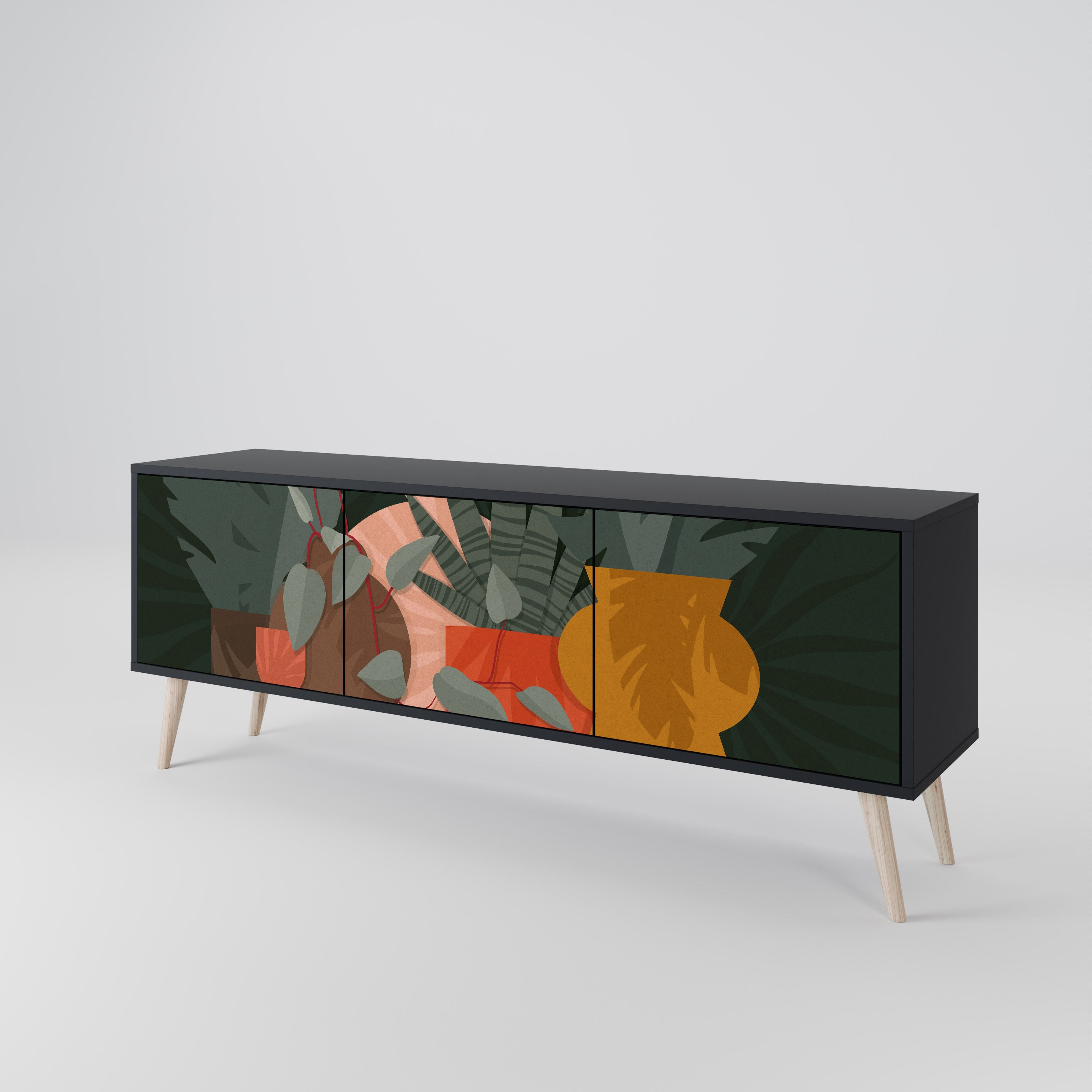 TROPICAL COMPOSITION 3-Door TV Cabinet